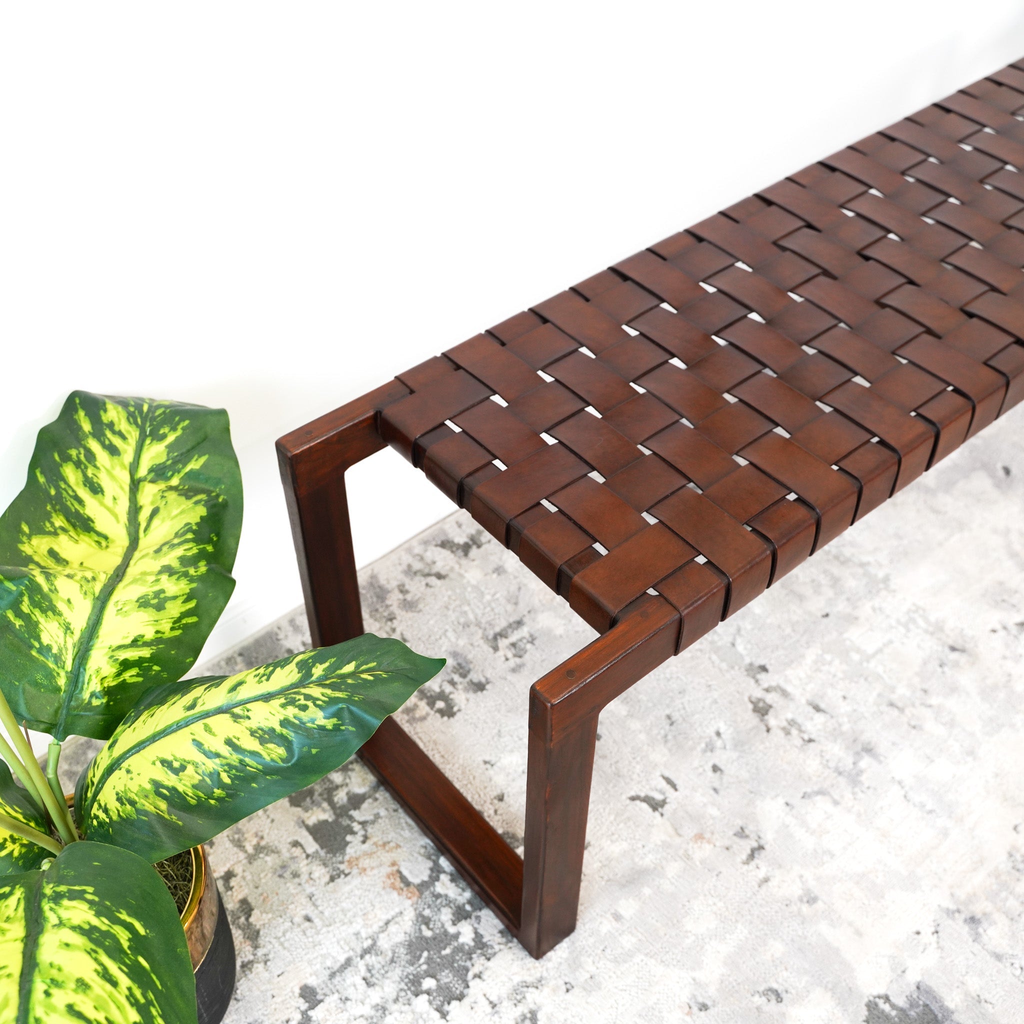 Elgin Strap Leather Bench