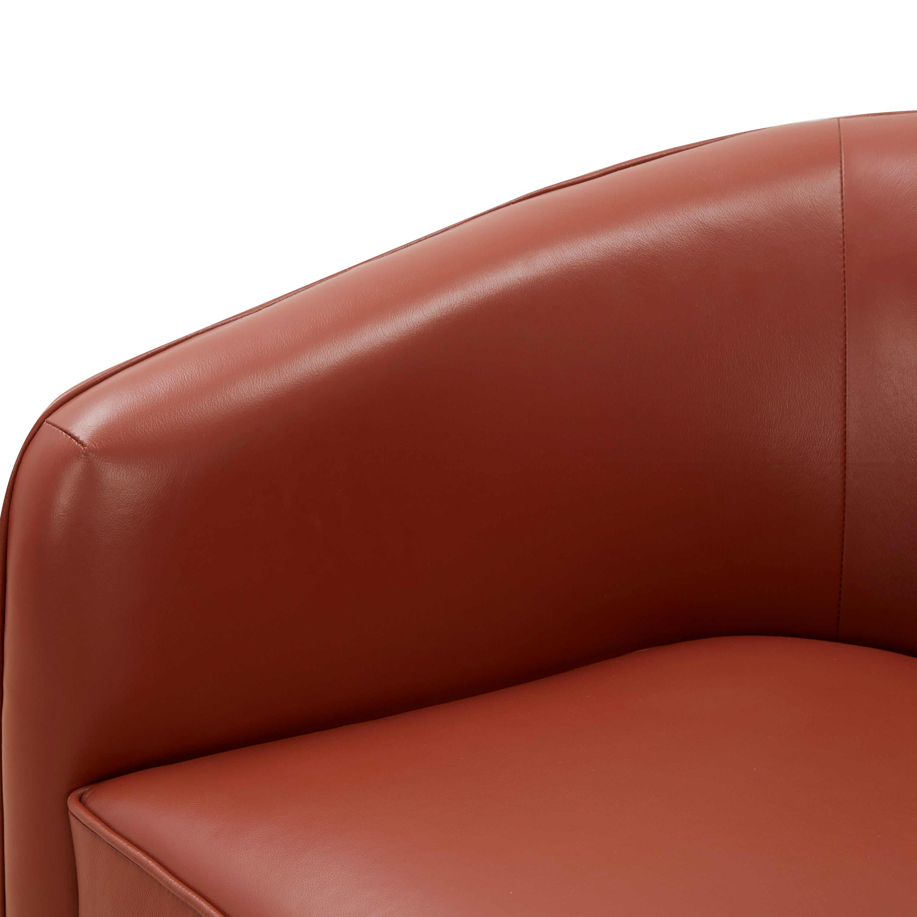 Ellington Caramel Top Grain Leather Swivel Chair with Wood Base