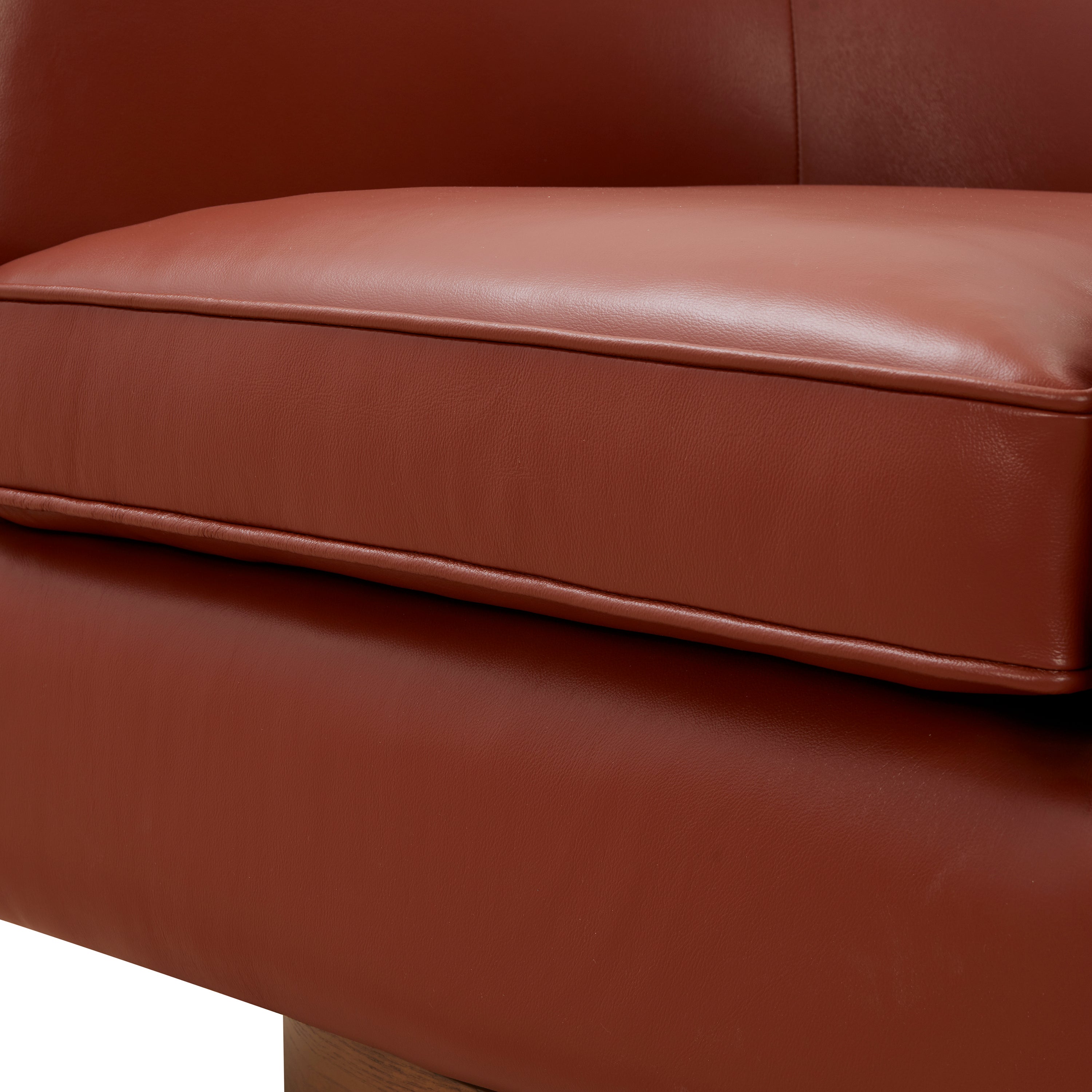 Ellington Caramel Top Grain Leather Swivel Chair with Wood Base