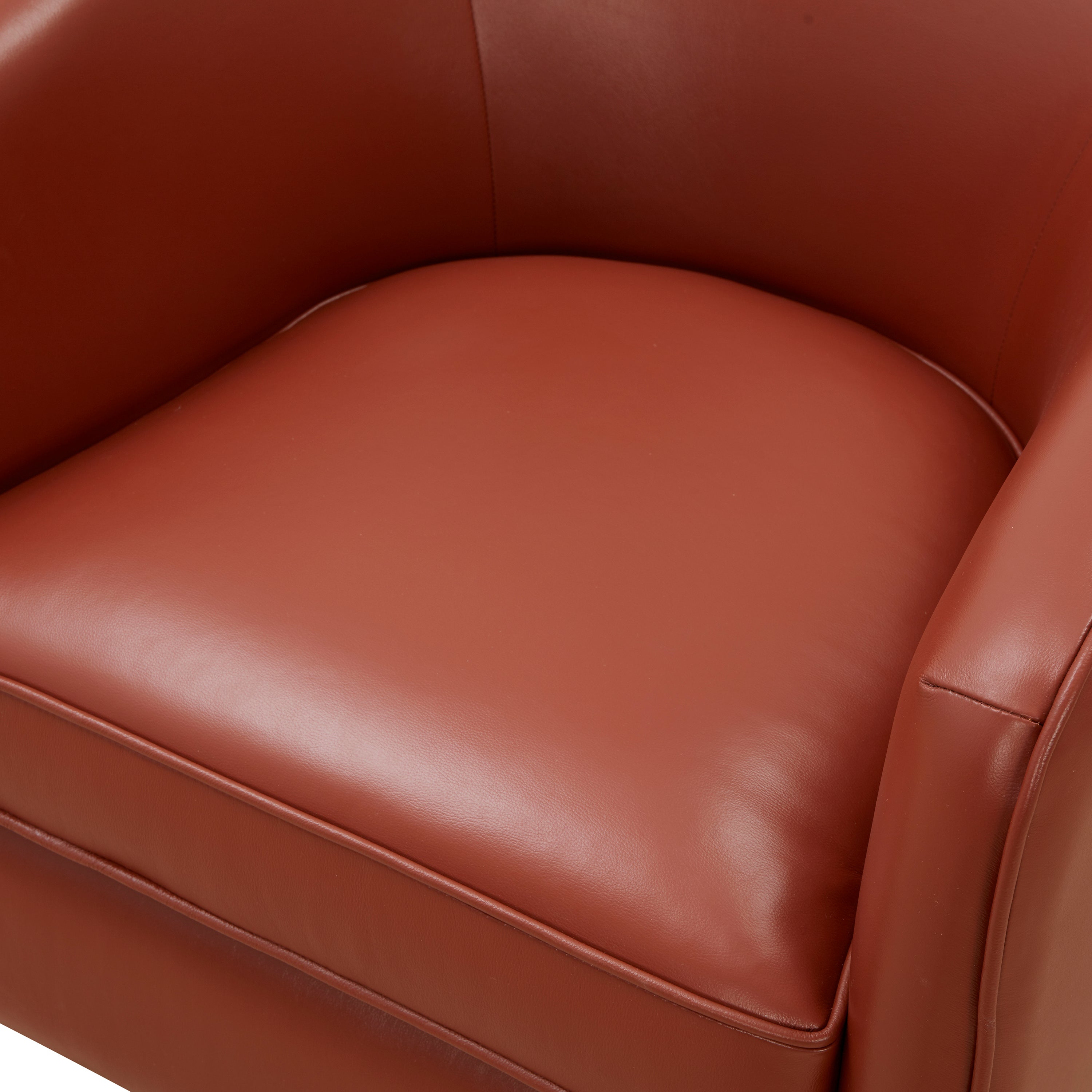 Ellington Caramel Top Grain Leather Swivel Chair with Wood Base