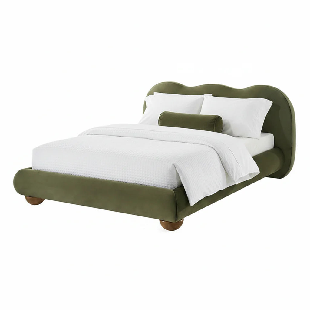 Finamore Olive Green Queen Bed