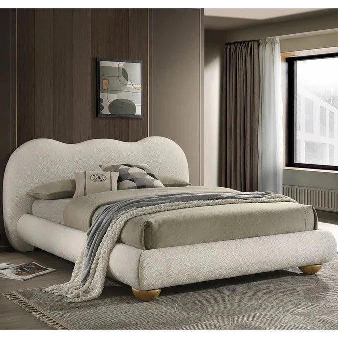 Finamore White/Natural Oak Queen Bed