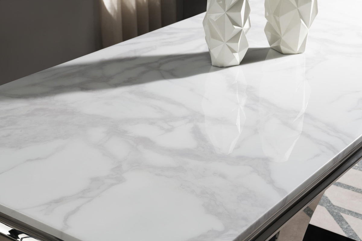 Marble Table Tops & Stainless Steel Bases (Sold Separately)