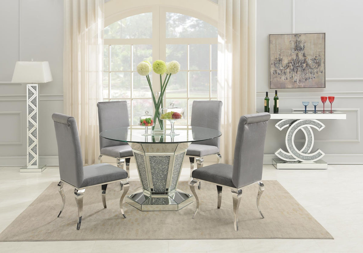 Glamour Dining Table with Leather or Velvet Chairs