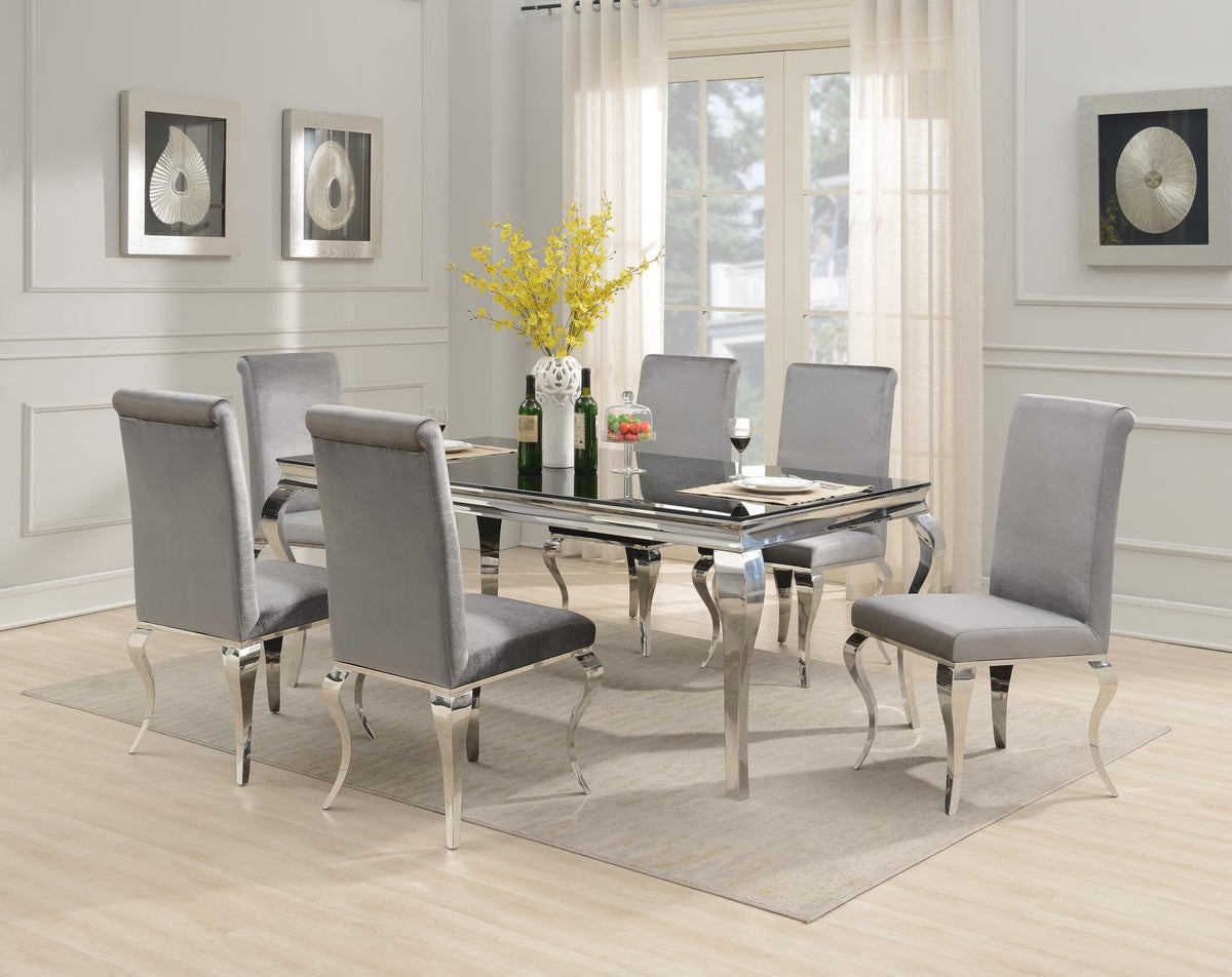 Black Rectangular Glamour Dining Collection