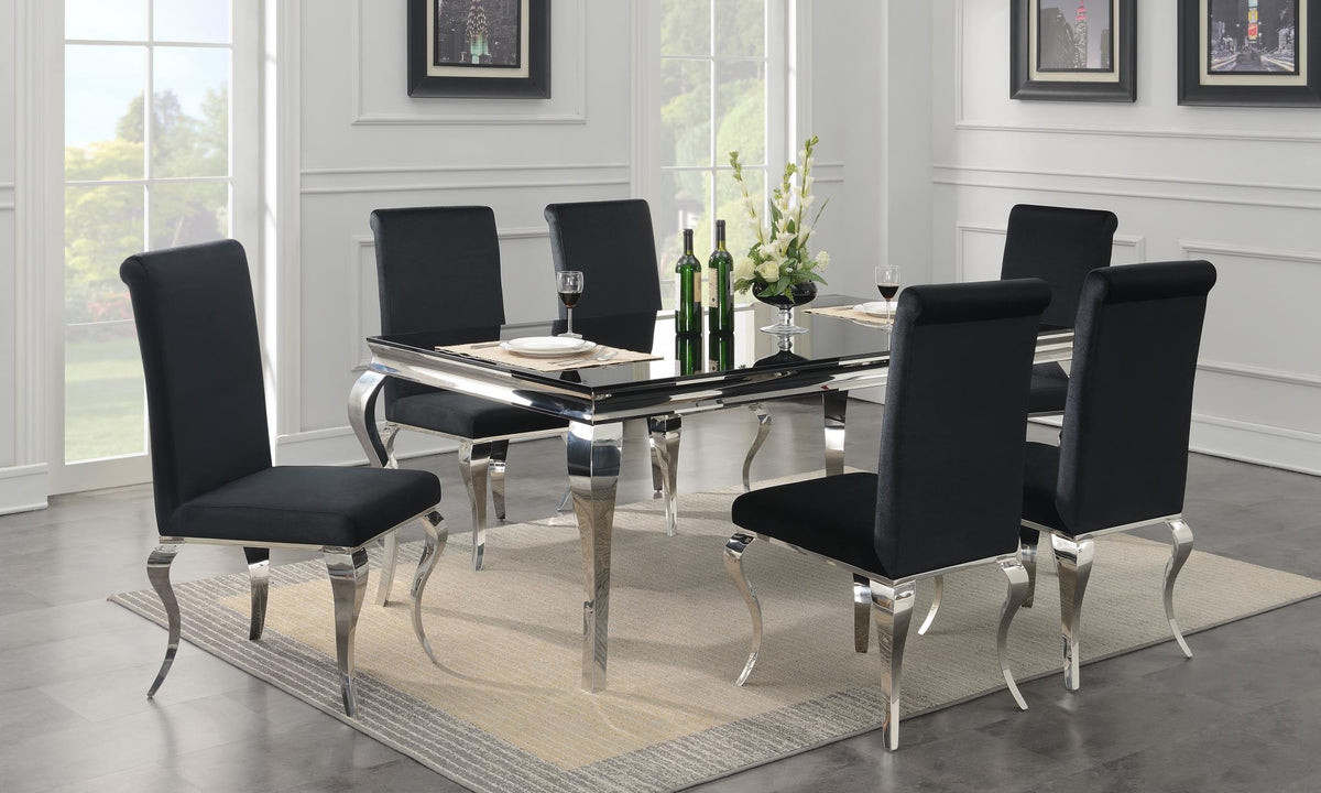 Black Rectangular Glamour Dining Collection