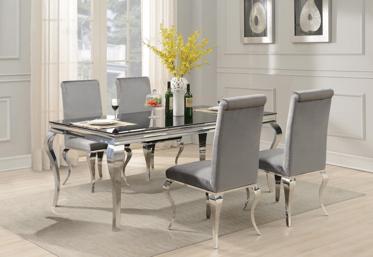 Black Rectangular Glamour Dining Collection