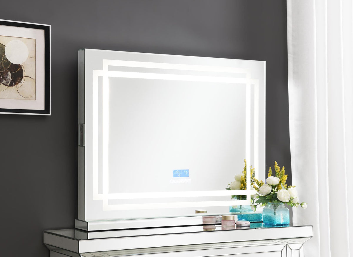 White Wood Vanity with Stool & LED Mirror Options