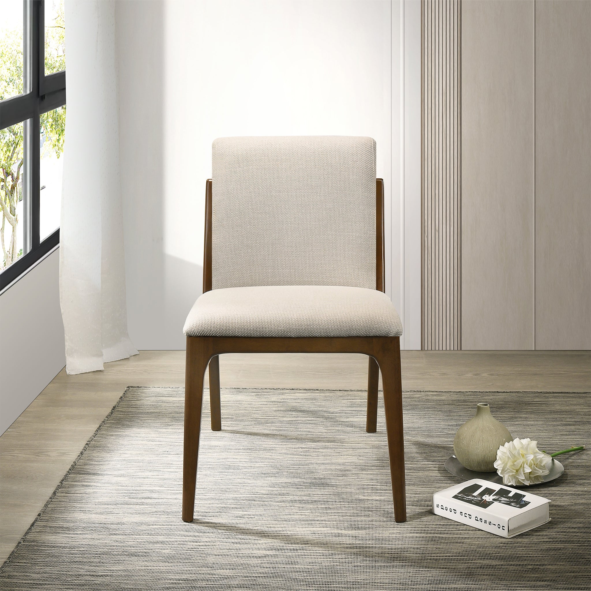 Griffin Cream Fabric Dining Chair Set of 2