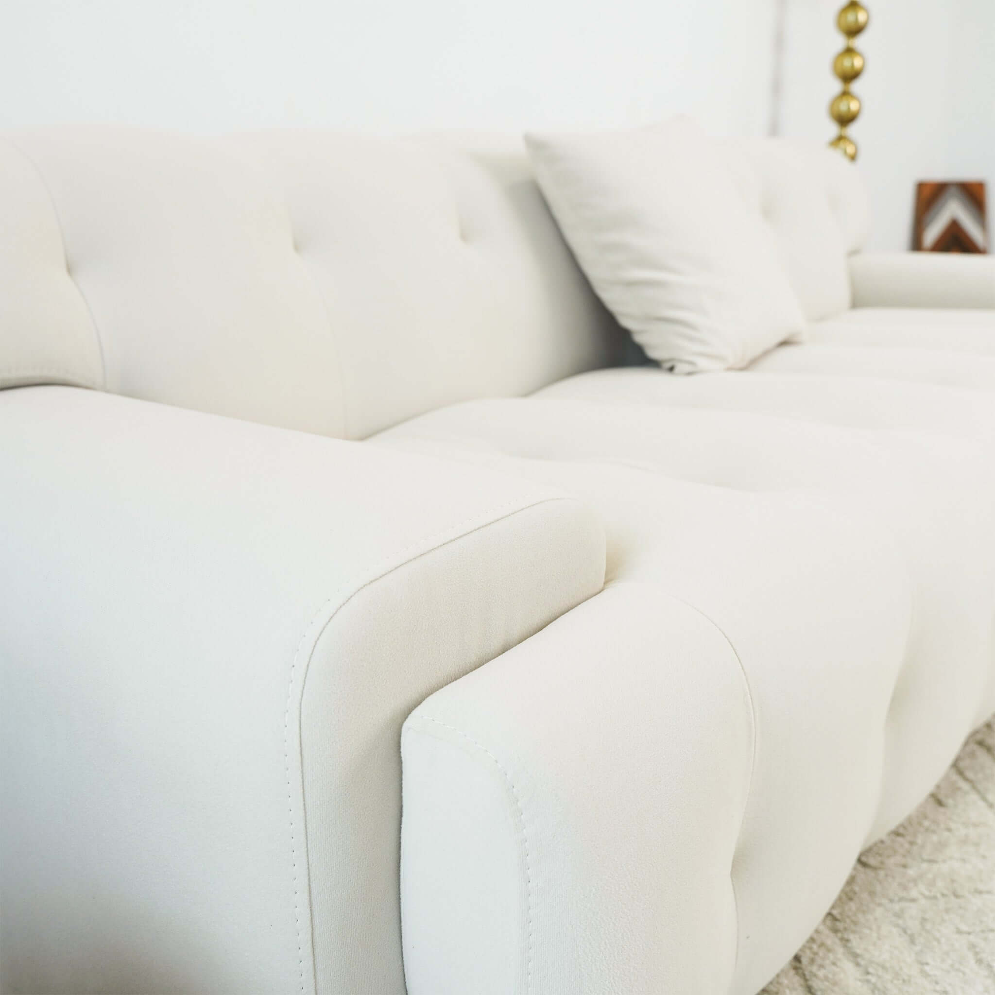 Gather Cream Velvet Sofa