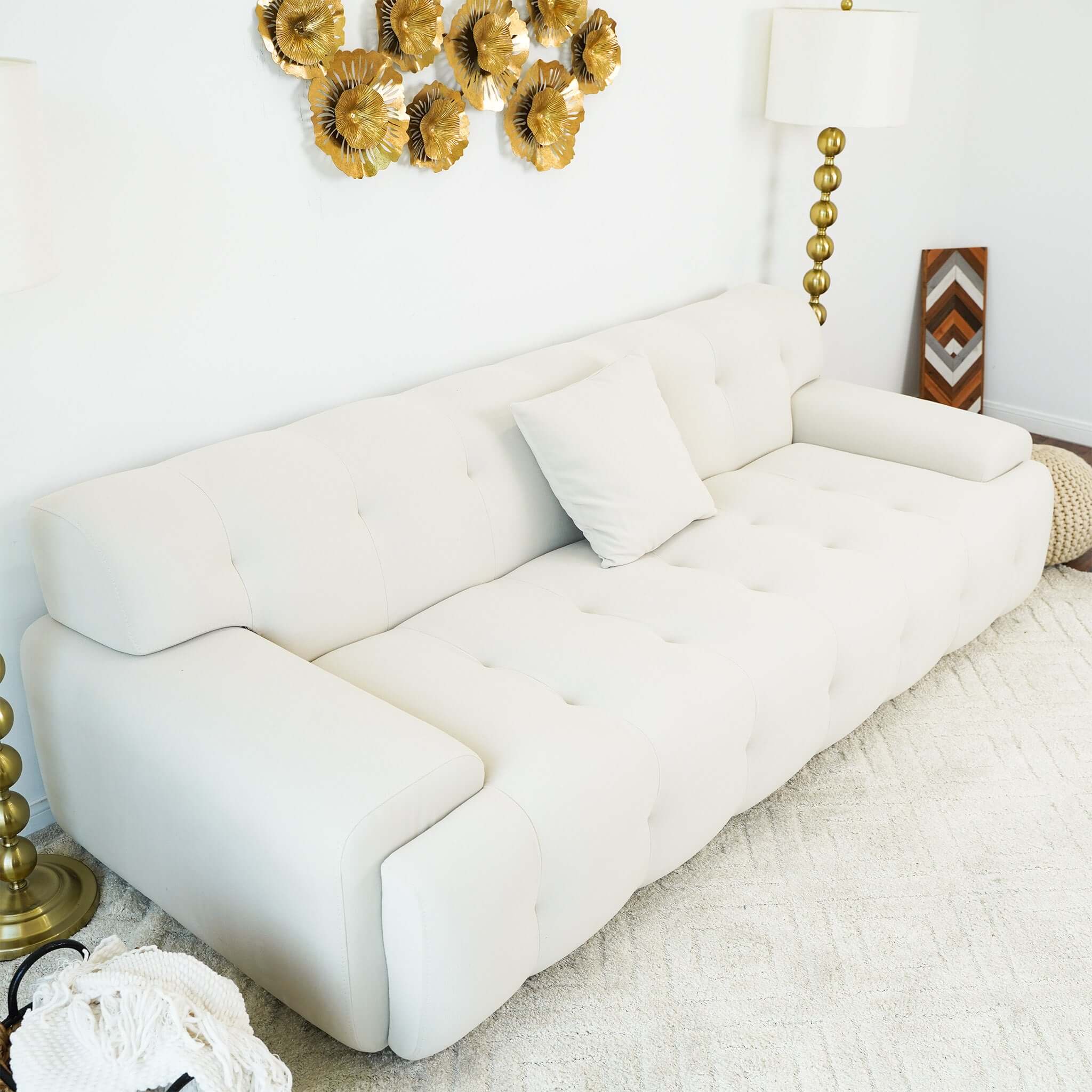 Gather Cream Velvet Sofa