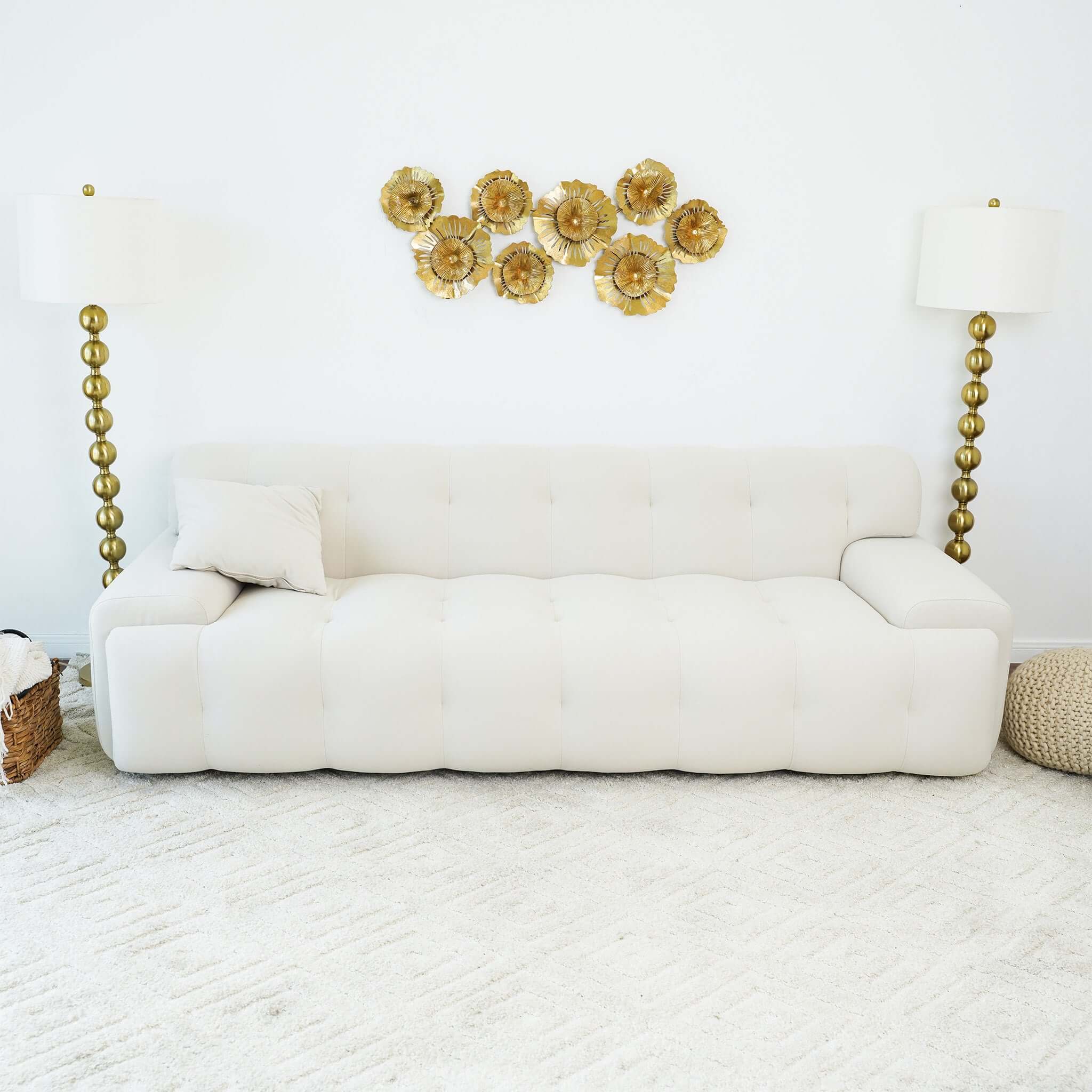 Gather Cream Velvet Sofa