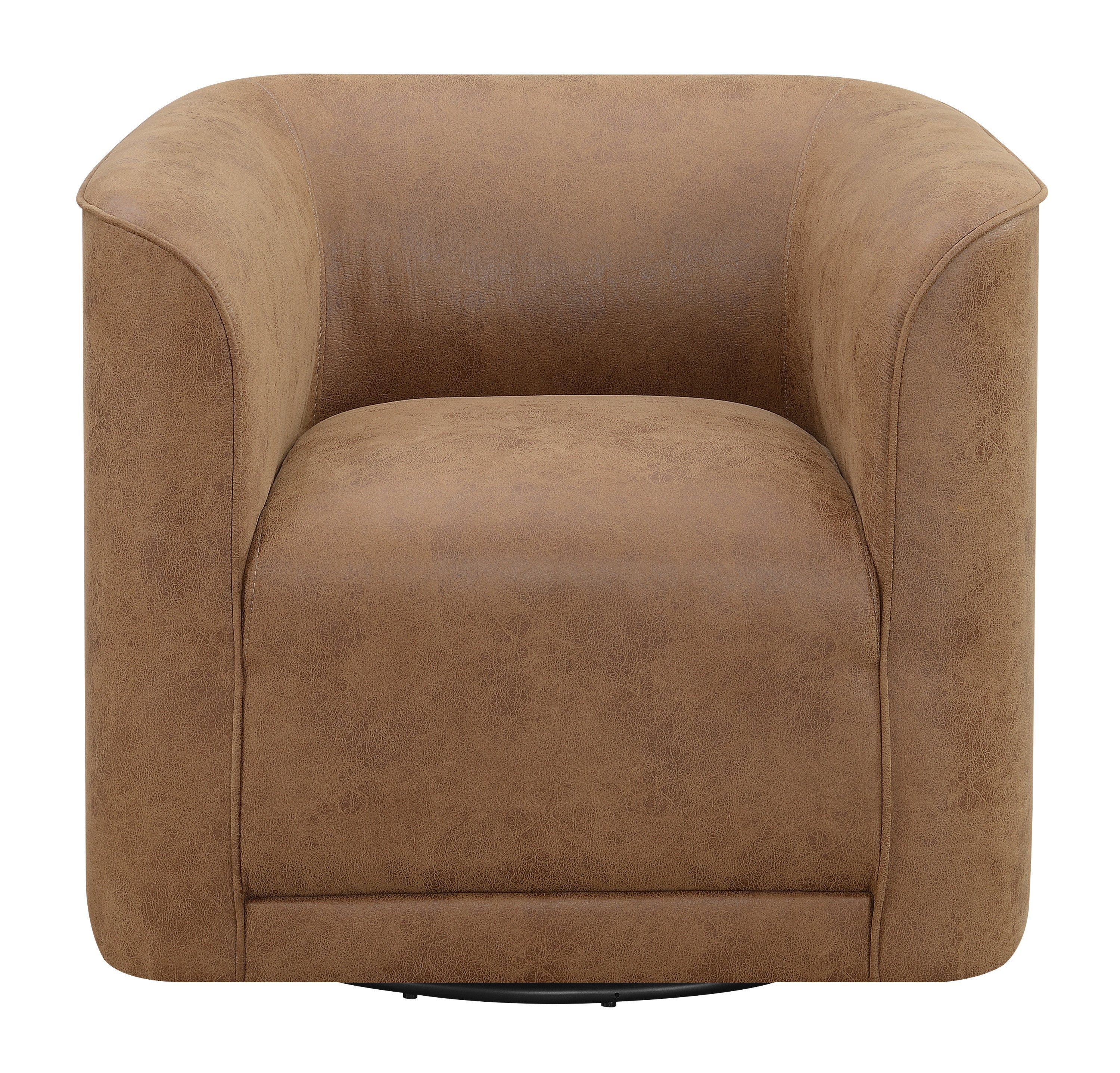 Gemma Brown Vegan Leather Swivel Accent Chair