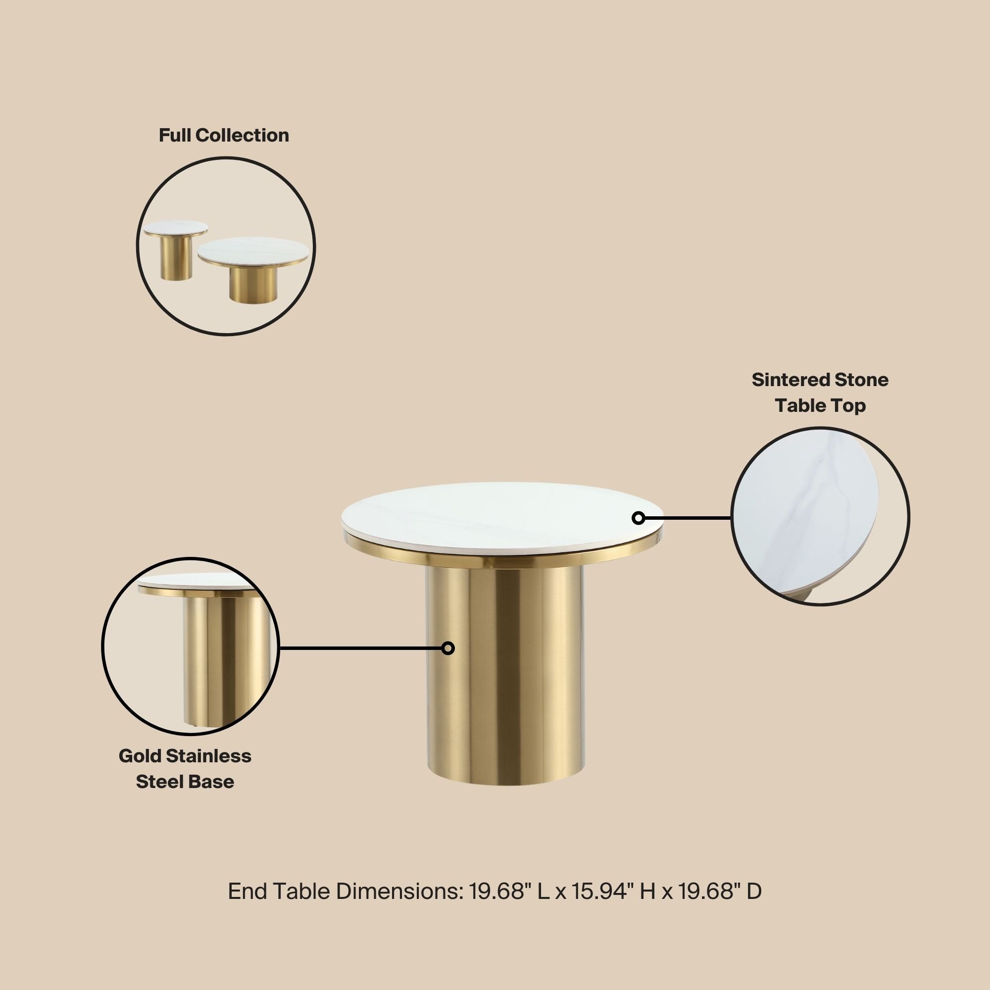 Glenn Gold End Table