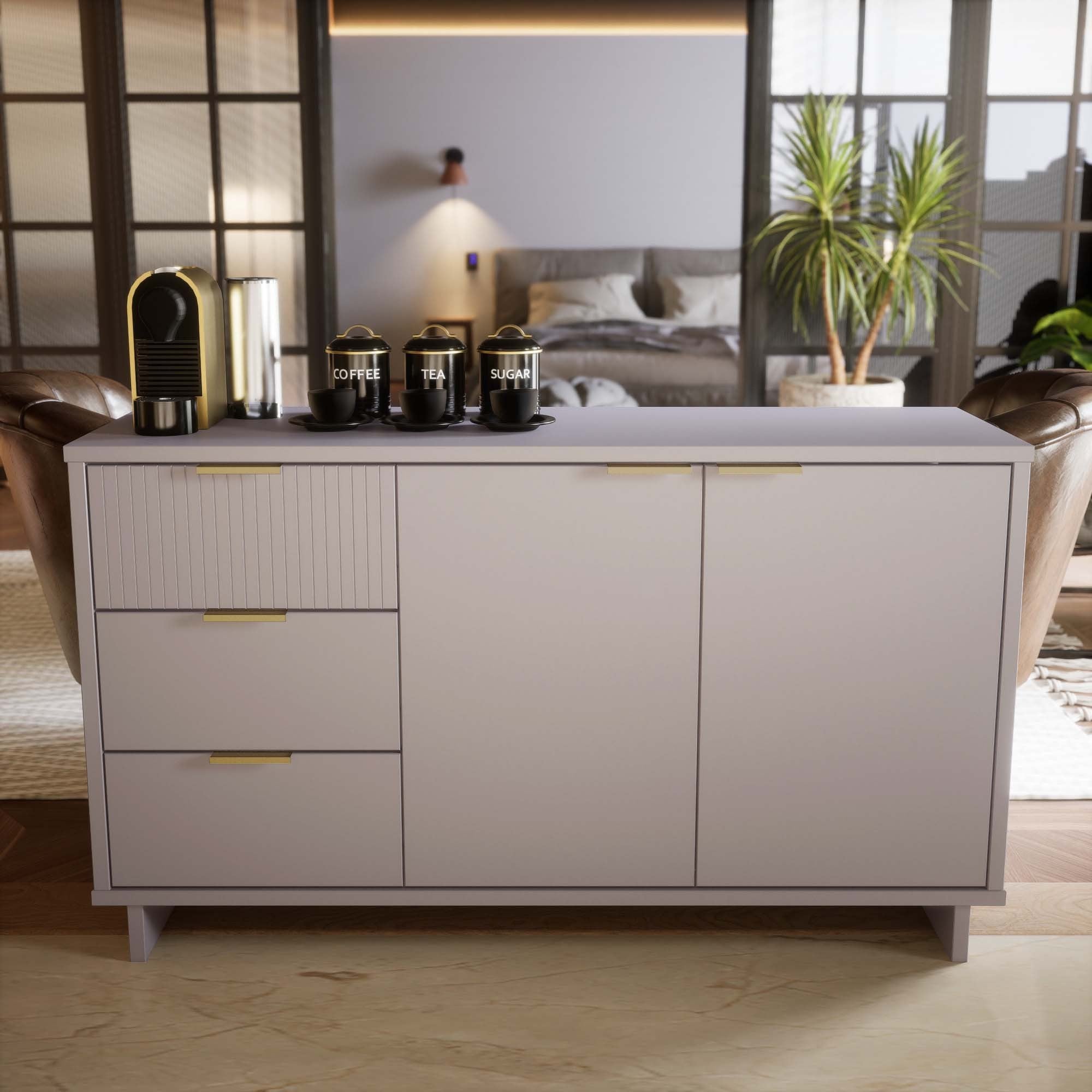 Granville 55" Modern Light Grey Sideboard