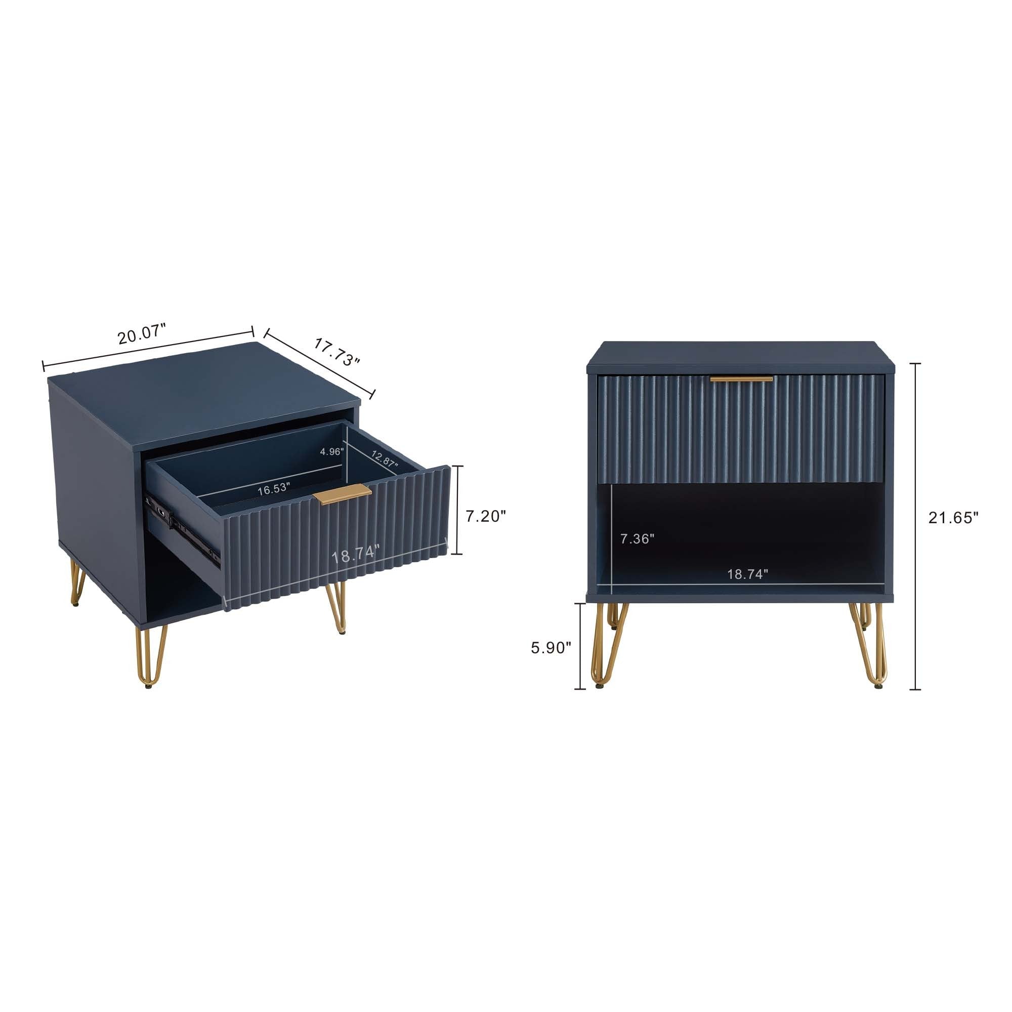 Granville Midnight Blue Nightstand 1.0