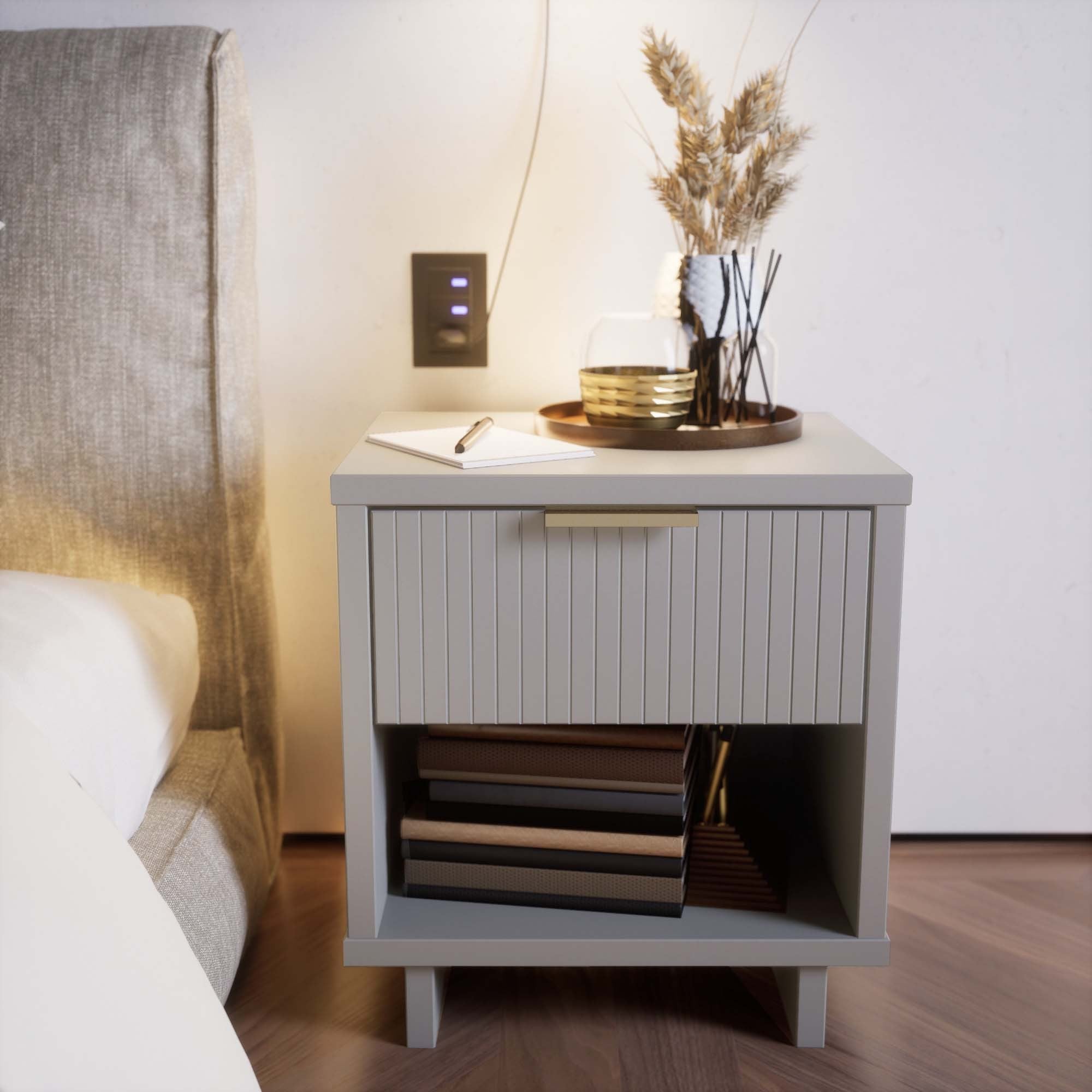 Granville 1.0 Modern Light Grey Nightstand