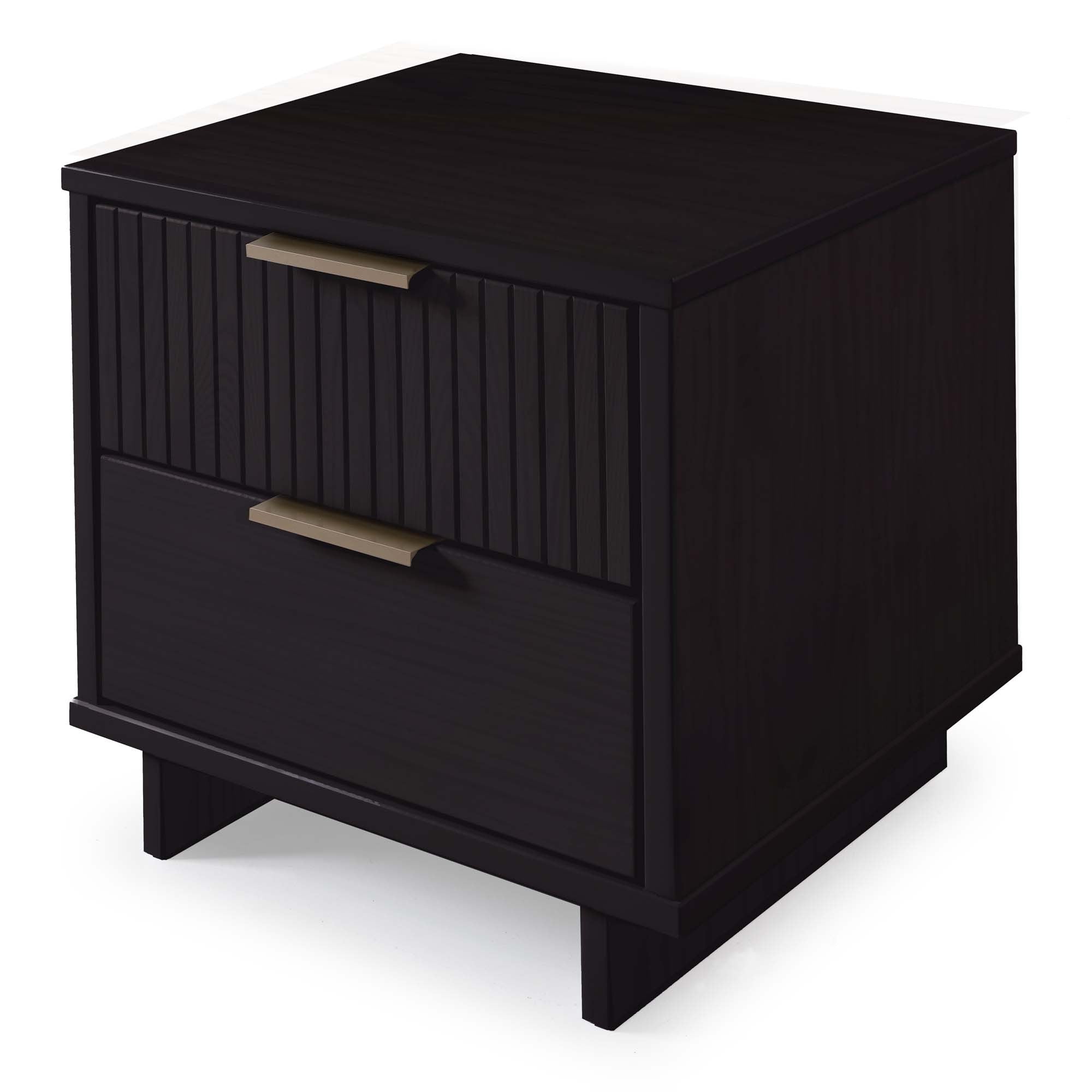 Granville Nightstand 2 Drawers - Black