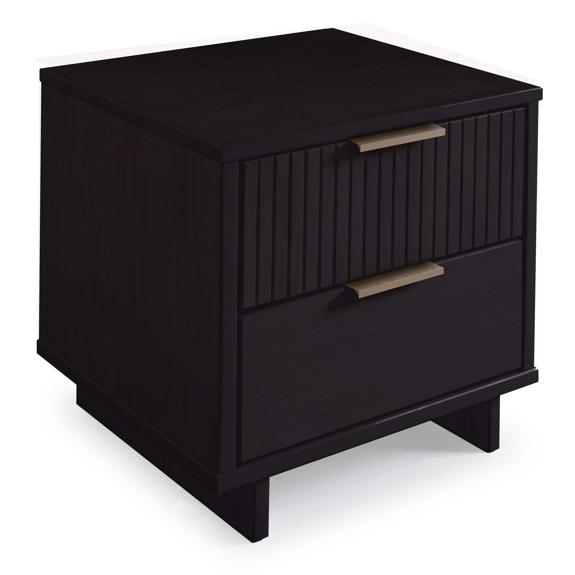 Granville Nightstand 2 Drawers - Black