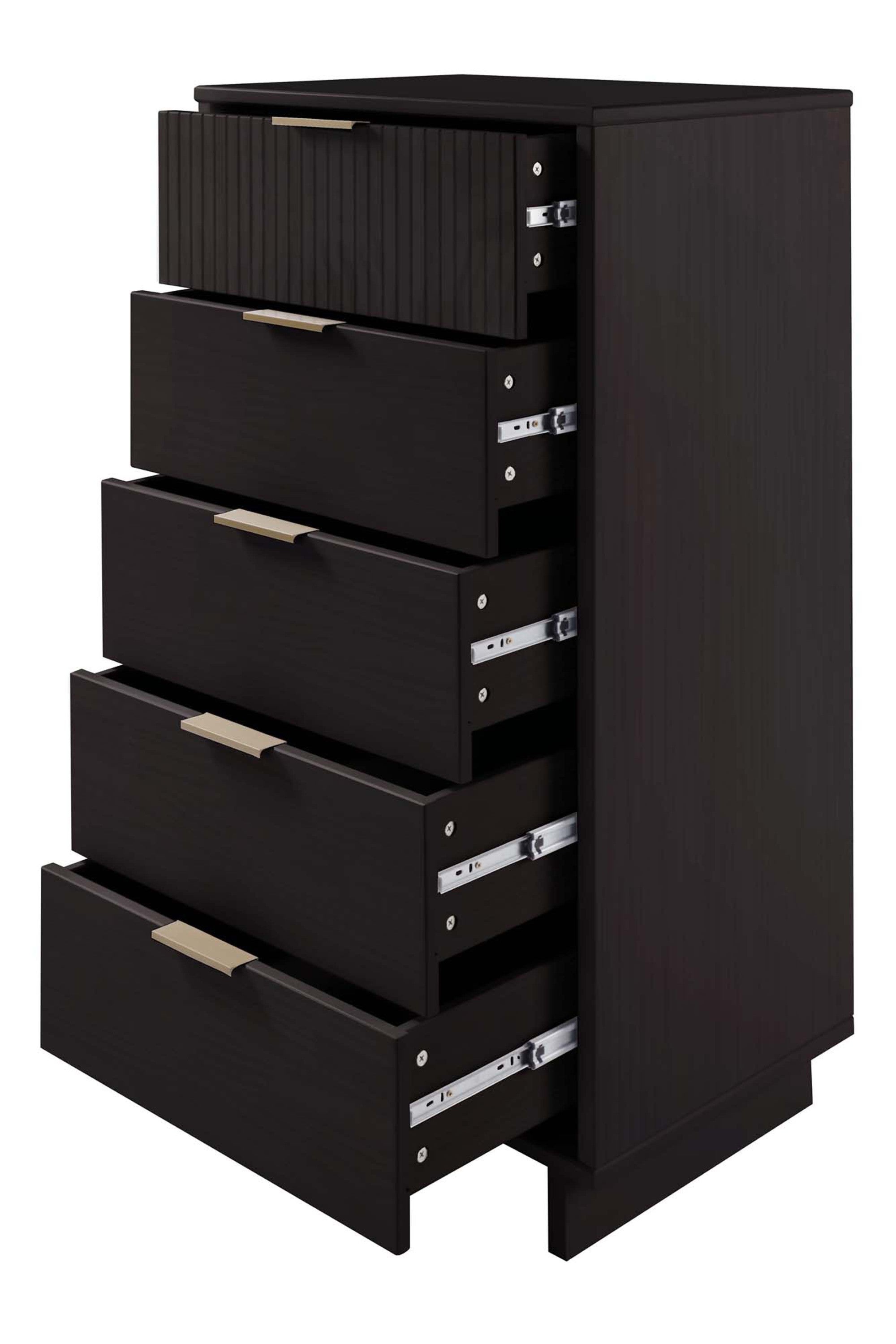 Granville Tall Narrow Black Dresser