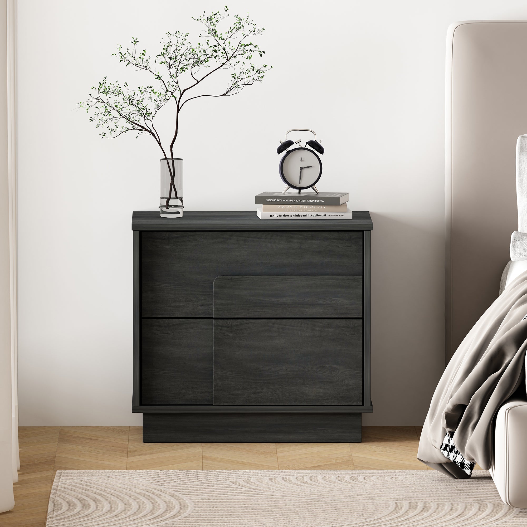 Horizon Charcoal Gray Nightstand