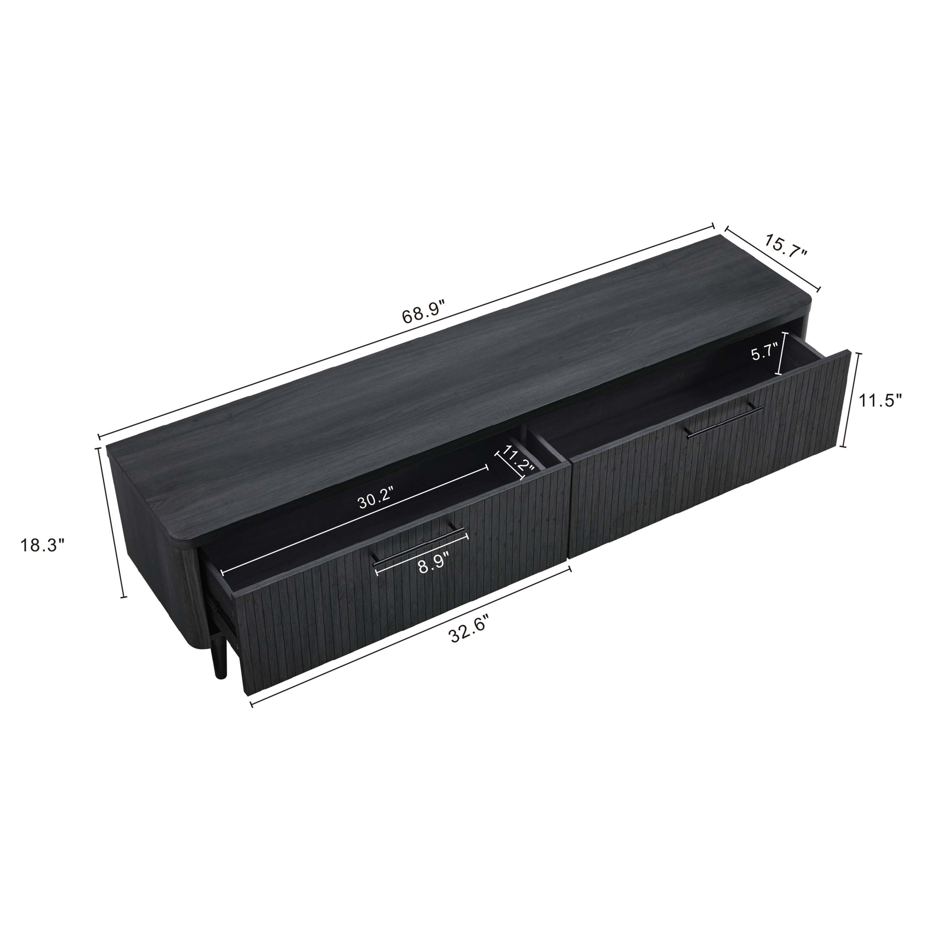 Jodie TV Stand in Charcoal Grey