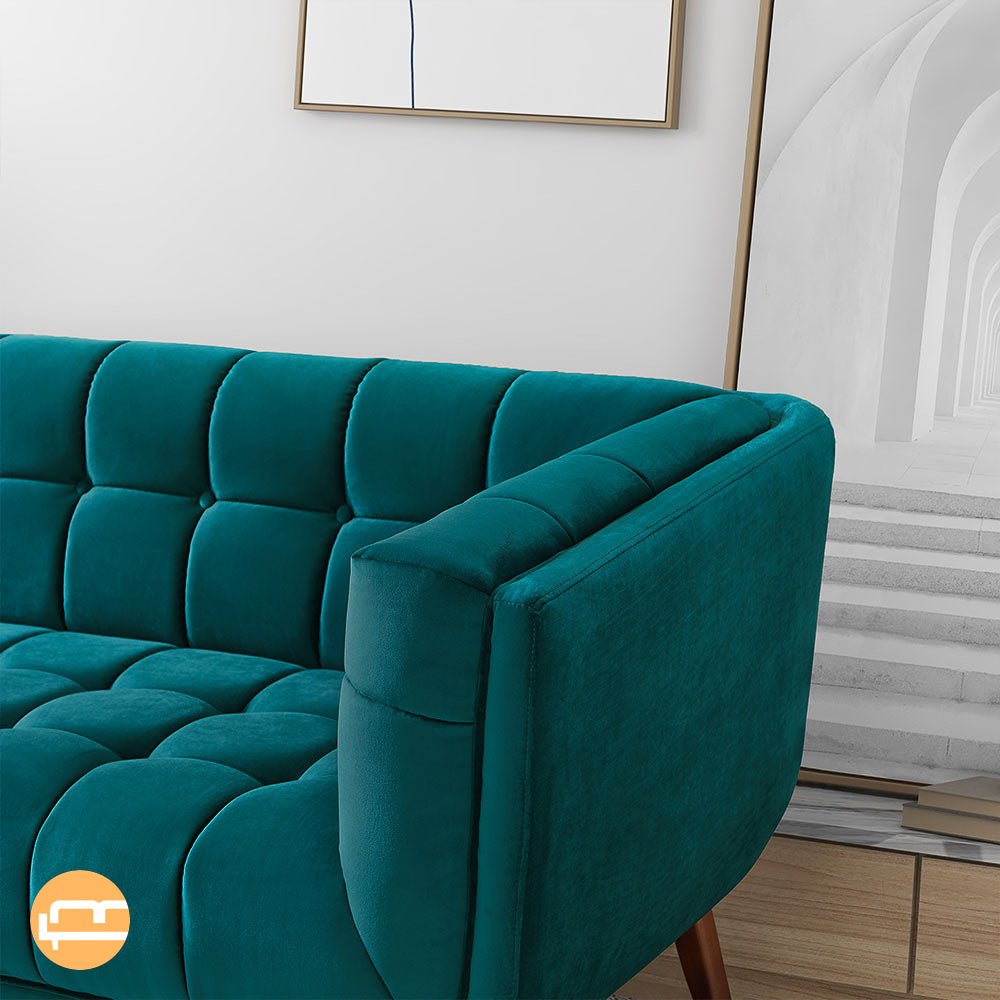 Kano Teal Velvet Sofa