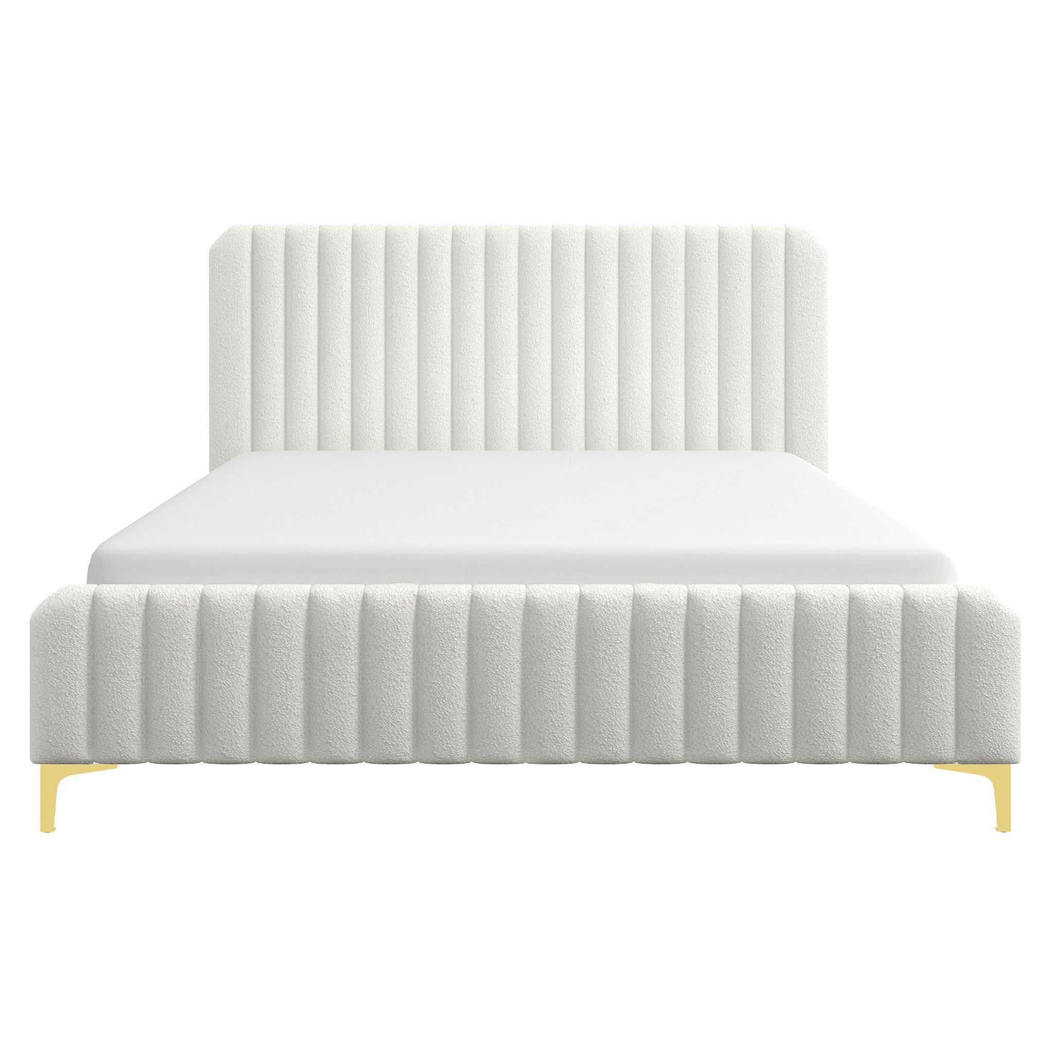 Angela King Size Cream Boucle Platform Bed