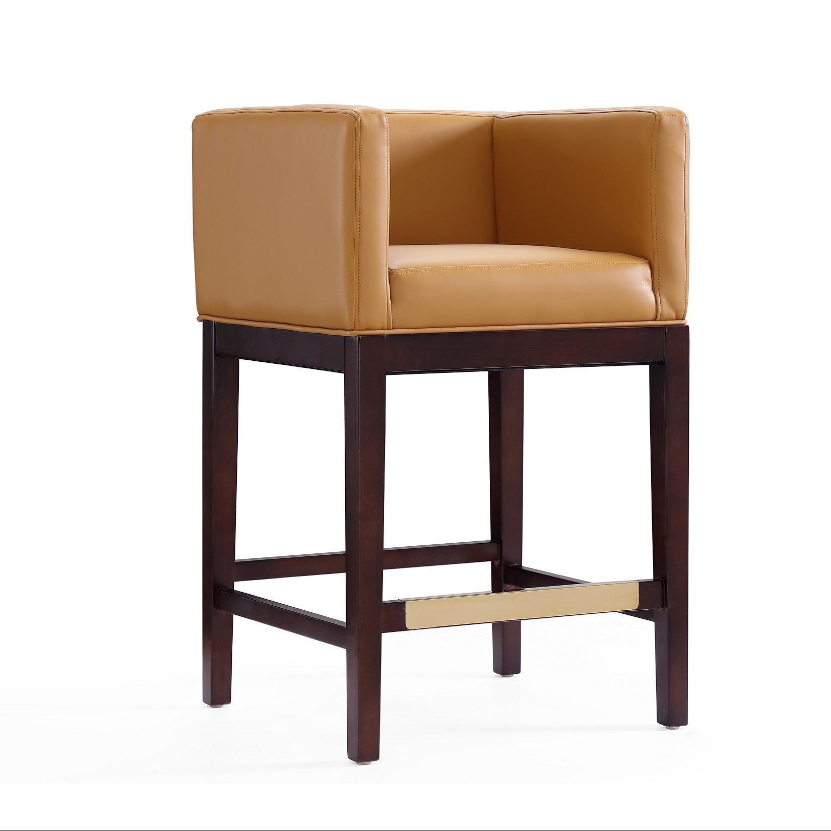 Kingsley Counter Stool with Backrest - Camel