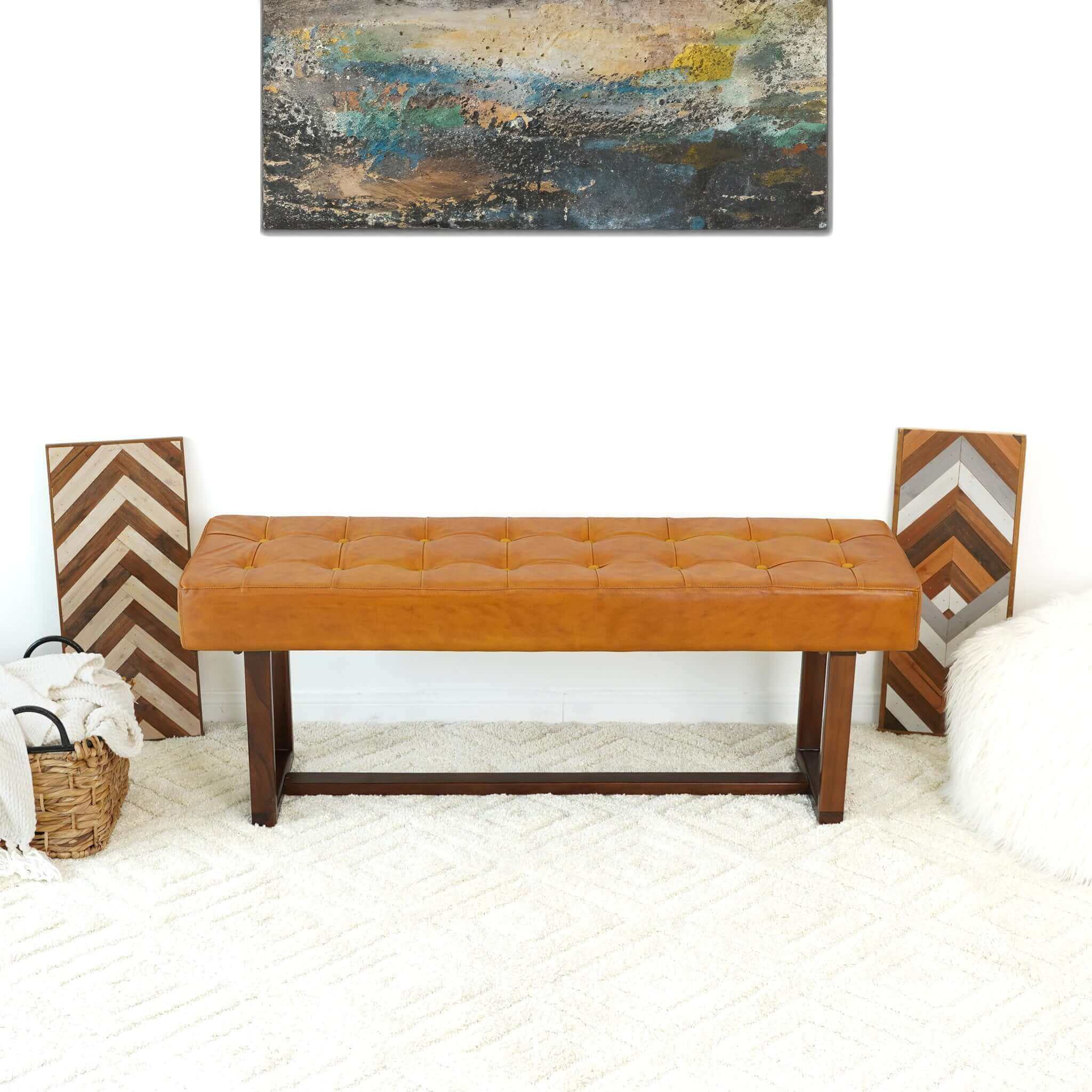 Scoop Leather Bench