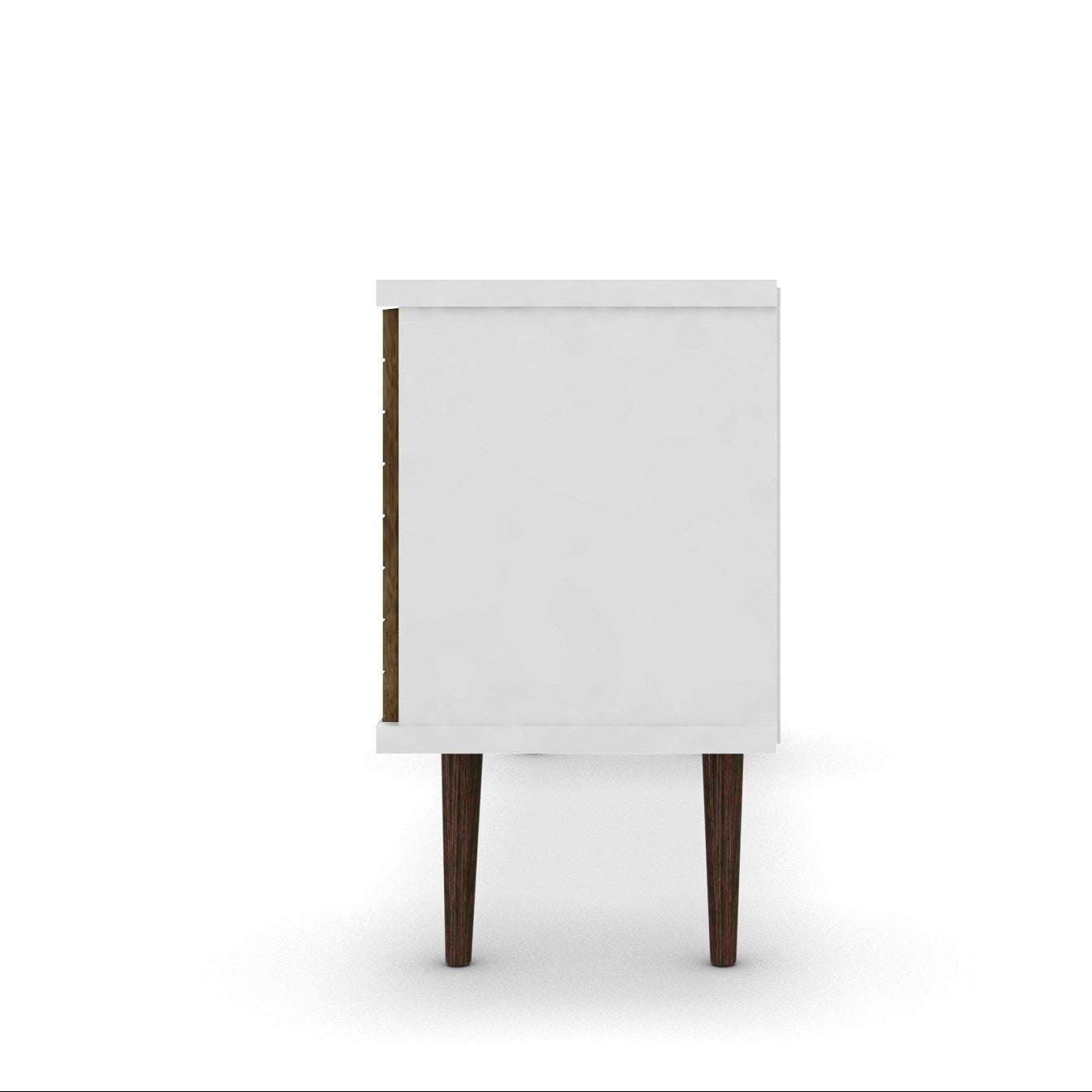 Liberty 53" Mid-Century Modern White and Rustic Brown TV Stand