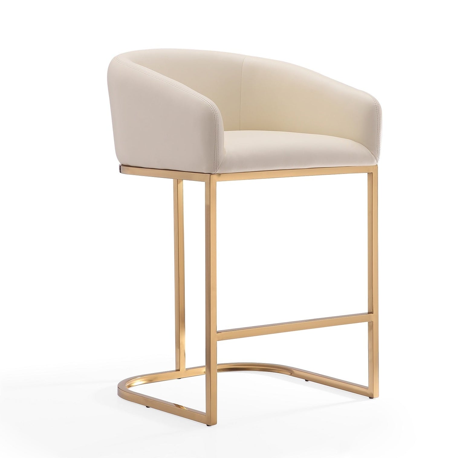 Louvre Counter Stool in Cream and Titanium Gold