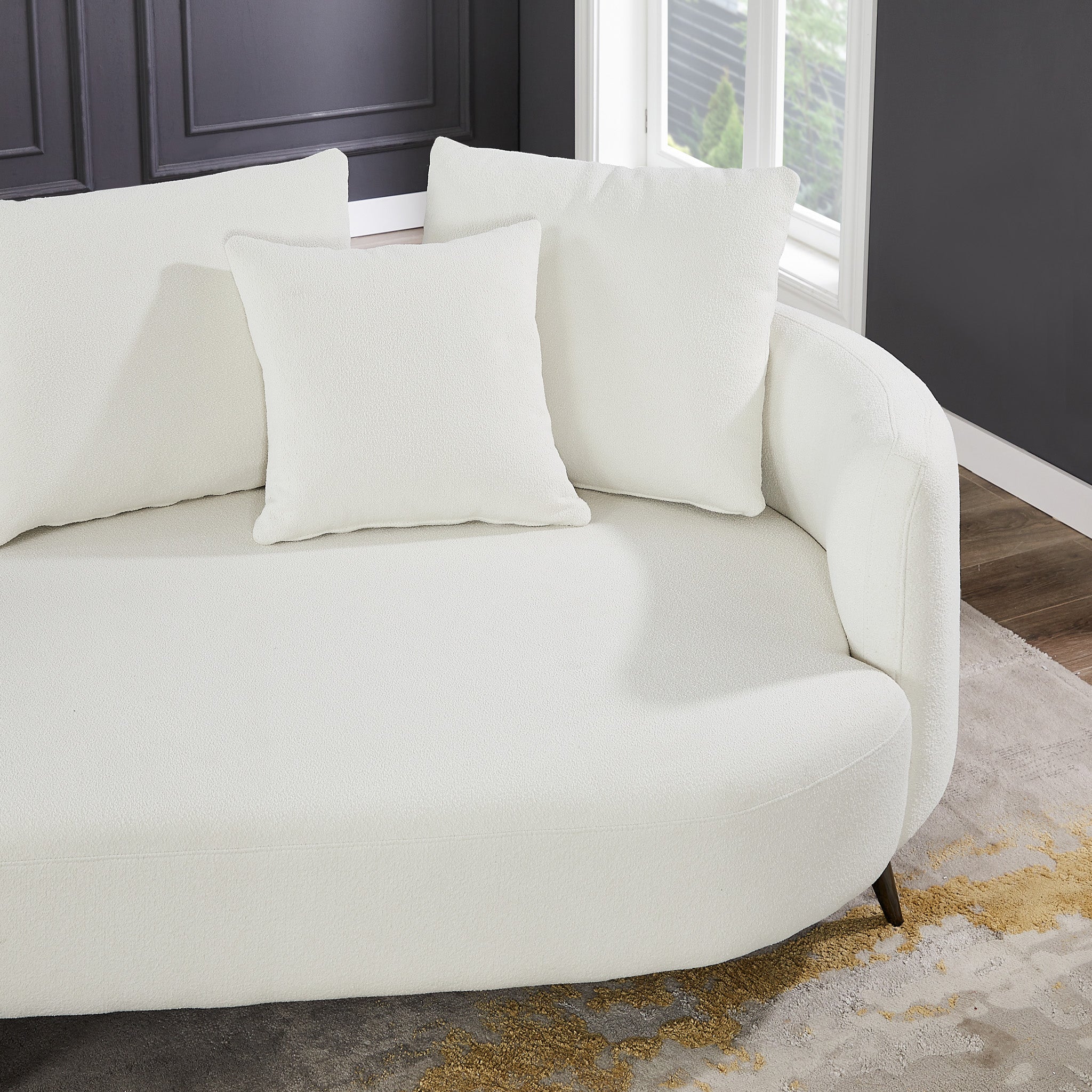 Lusia Ivory Boucle Sectional Sofa Right