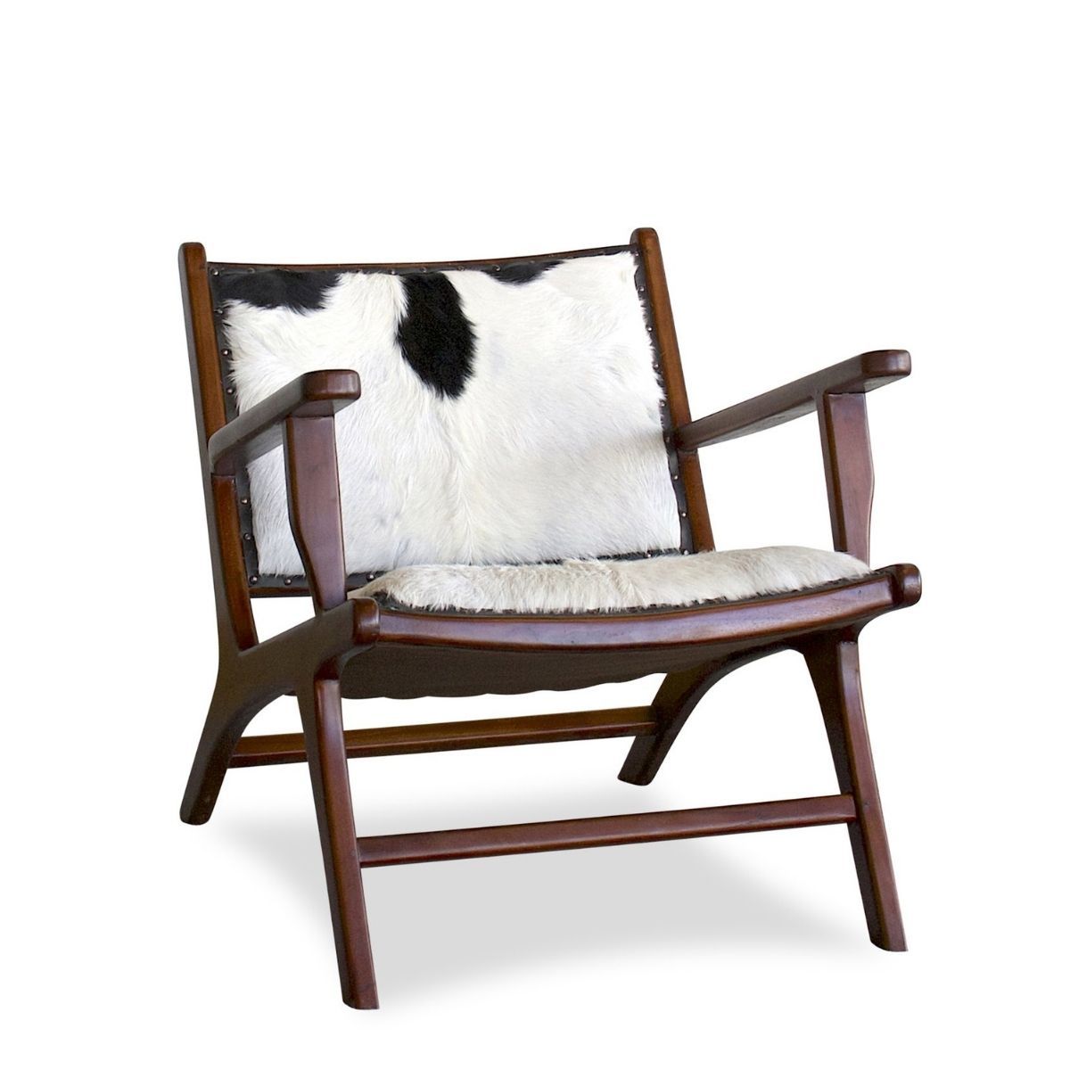 Makasar Black and White Hide Lounge Chair