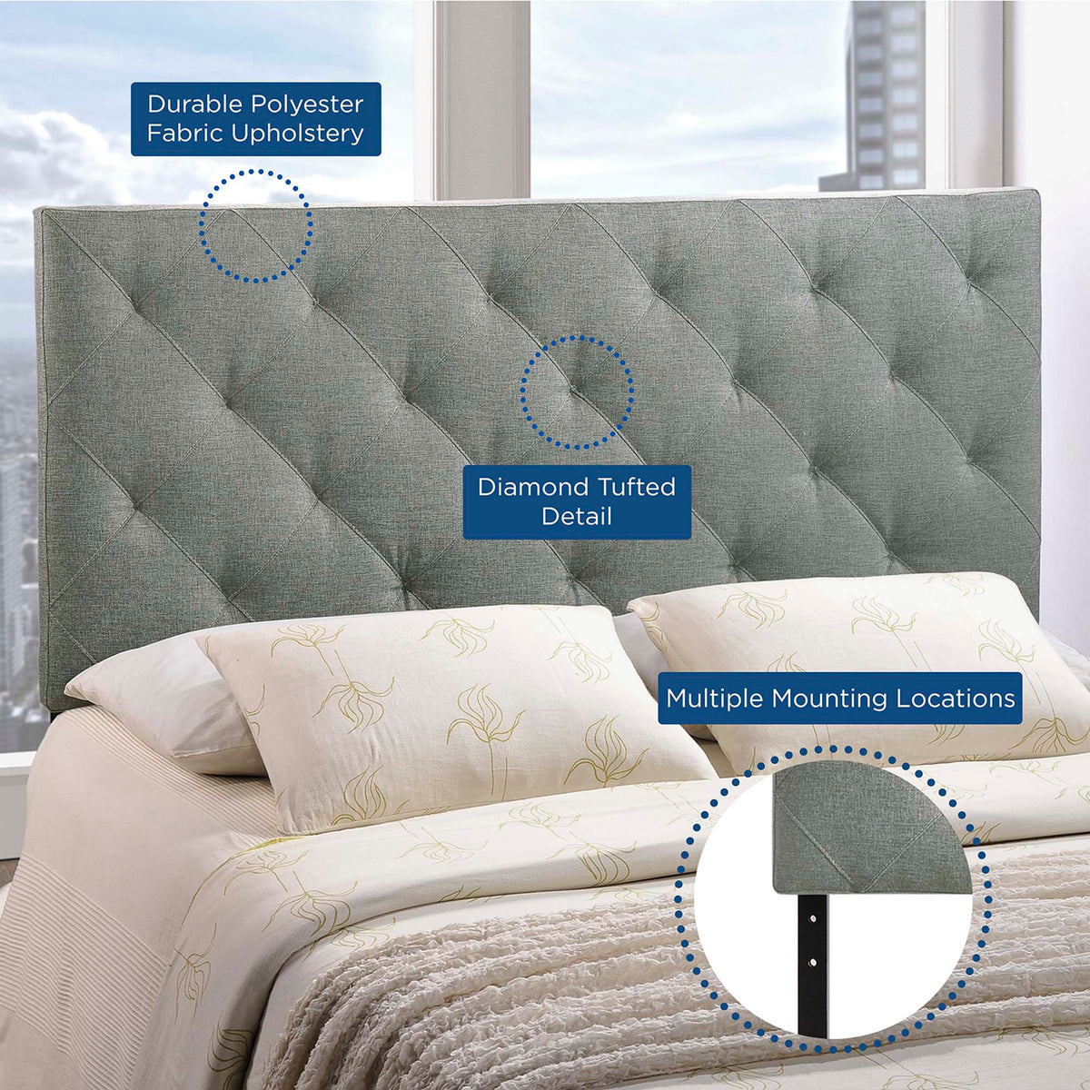 Theodore Upholstered Fabric Headboard