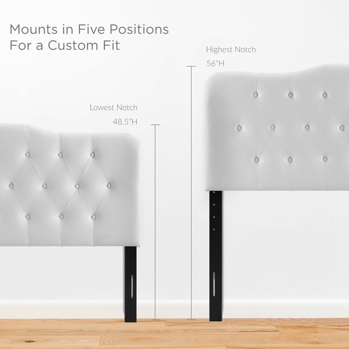 Annabel Diamond Tufted Upholstered Vinyl Headboard