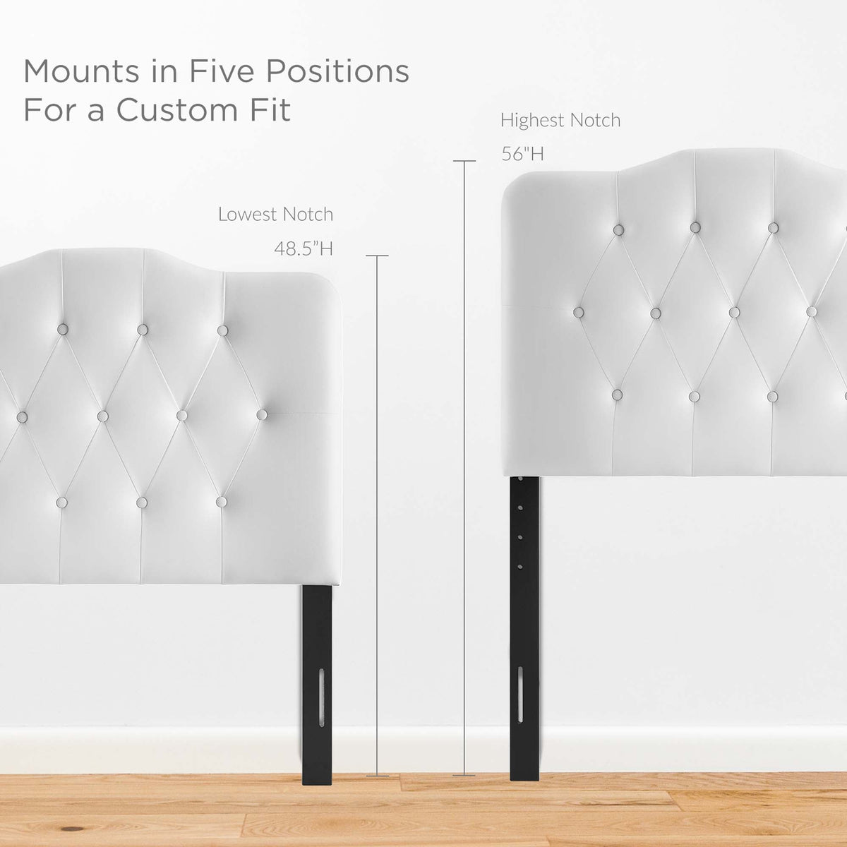 Annabel Diamond Tufted Upholstered Vinyl Headboard