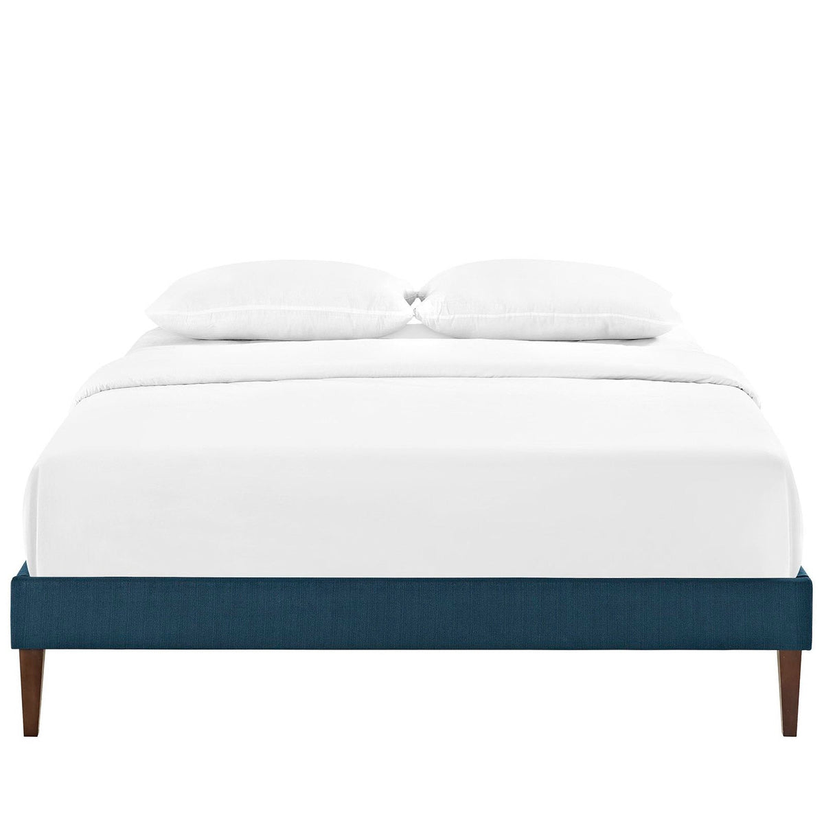 Sharon Fabric Bed Frame with Squared Tapered Legs, Full, Azure - view 4