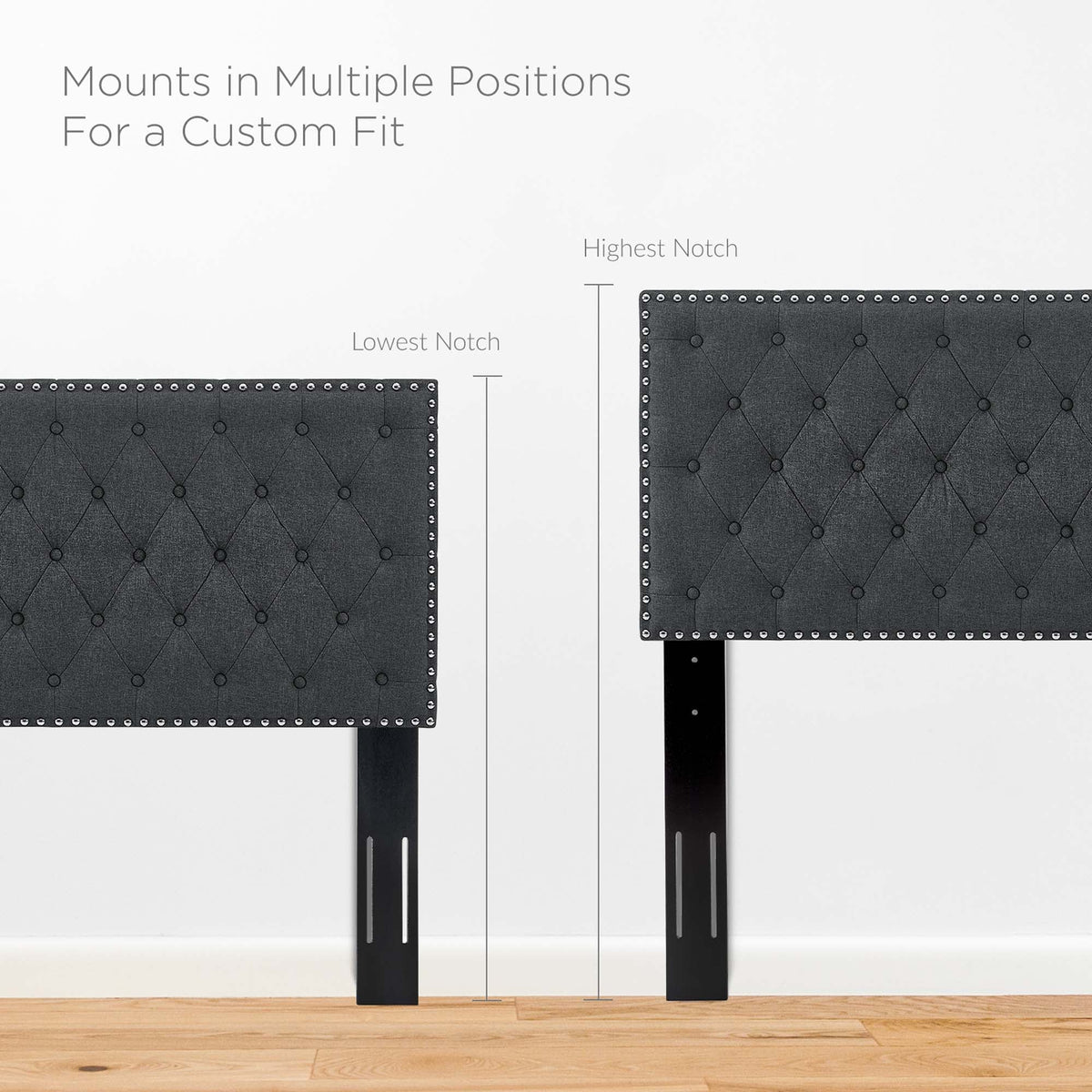 Helena Tufted Upholstered Linen Fabric Headboard
