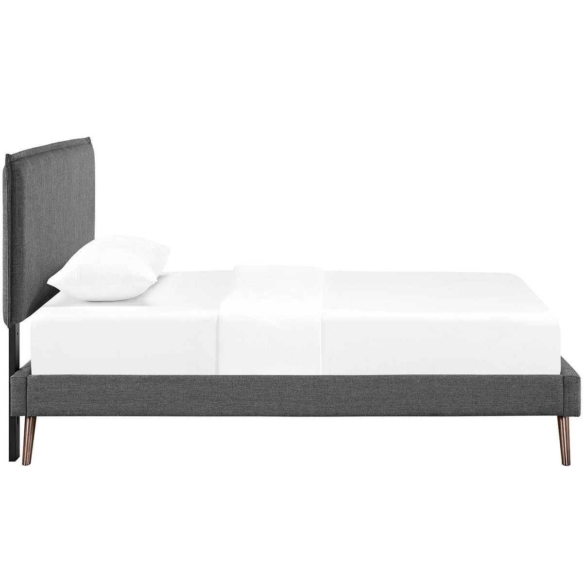 Amaris Fabric Platform Bed with Round Splayed Legs - view 6