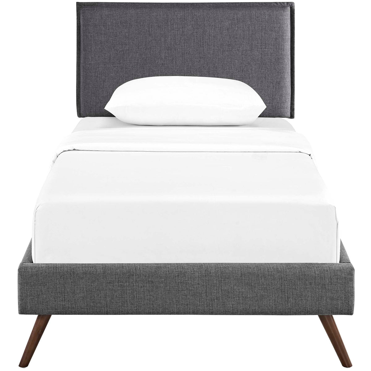 Amaris Fabric Platform Bed with Round Splayed Legs - view 8