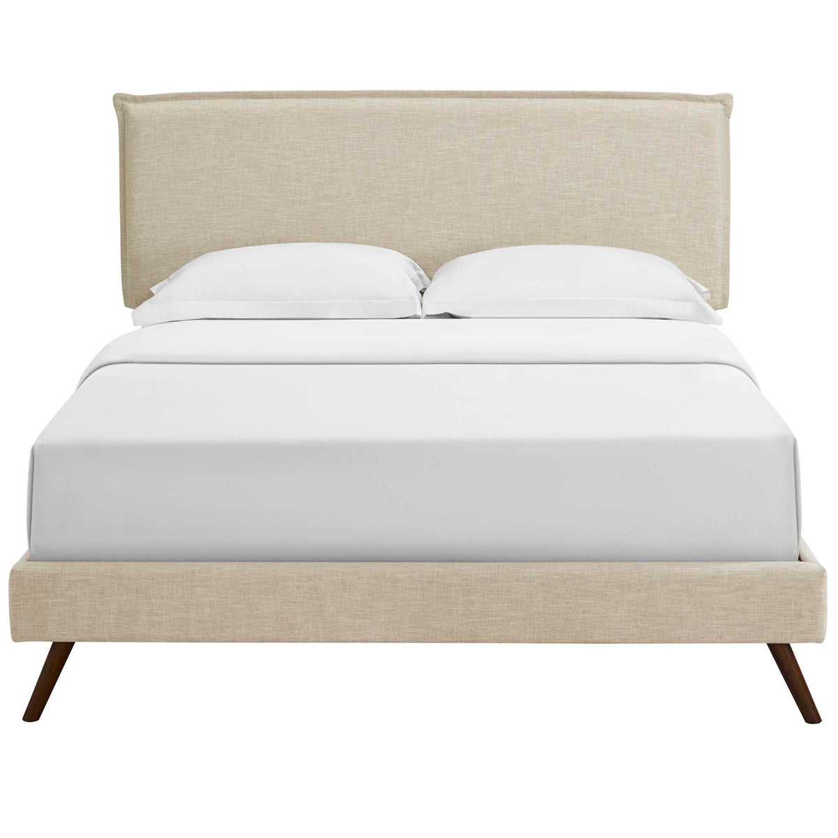 Amaris Fabric Platform Bed with Round Splayed Legs - view 7