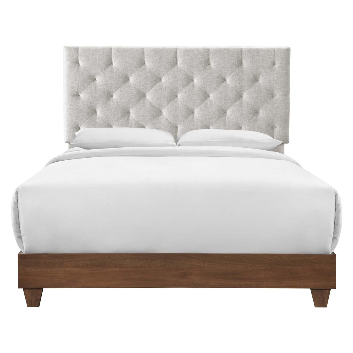Rhiannon Diamond Tufted Upholstered Fabric Bed
