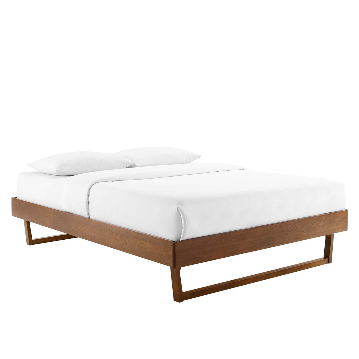 Billie Wood Platform Bed Frame, Full, Walnut - view 1