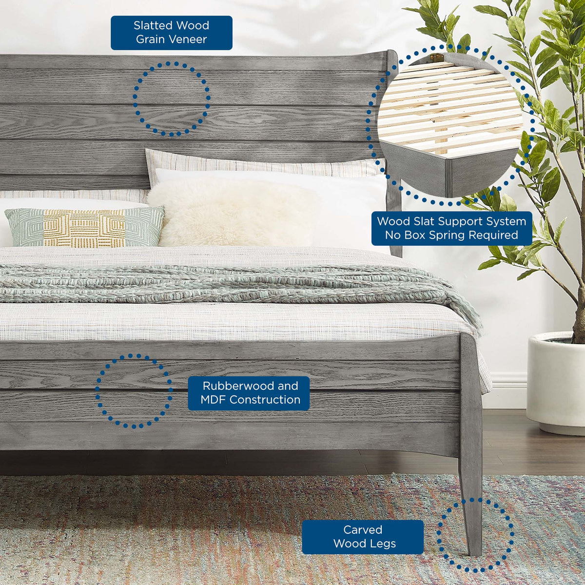 Georgia Wood Platform Bed - view 16