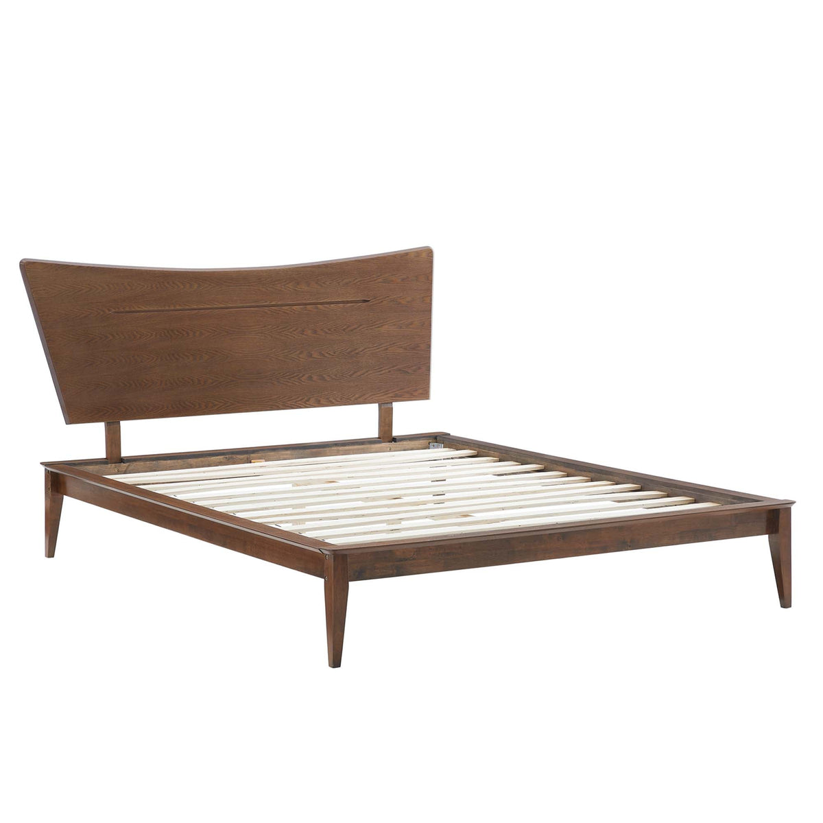 Astra Wood Platform Bed, Queen, Walnut - view 2