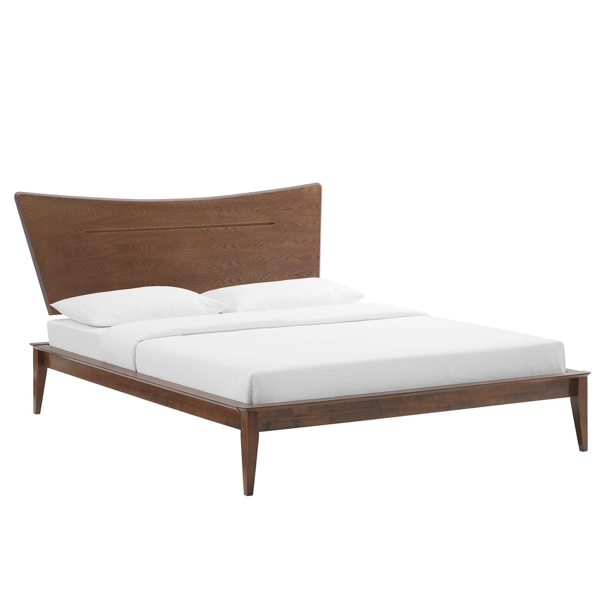Astra Wood Platform Bed, King, Walnut - view 1