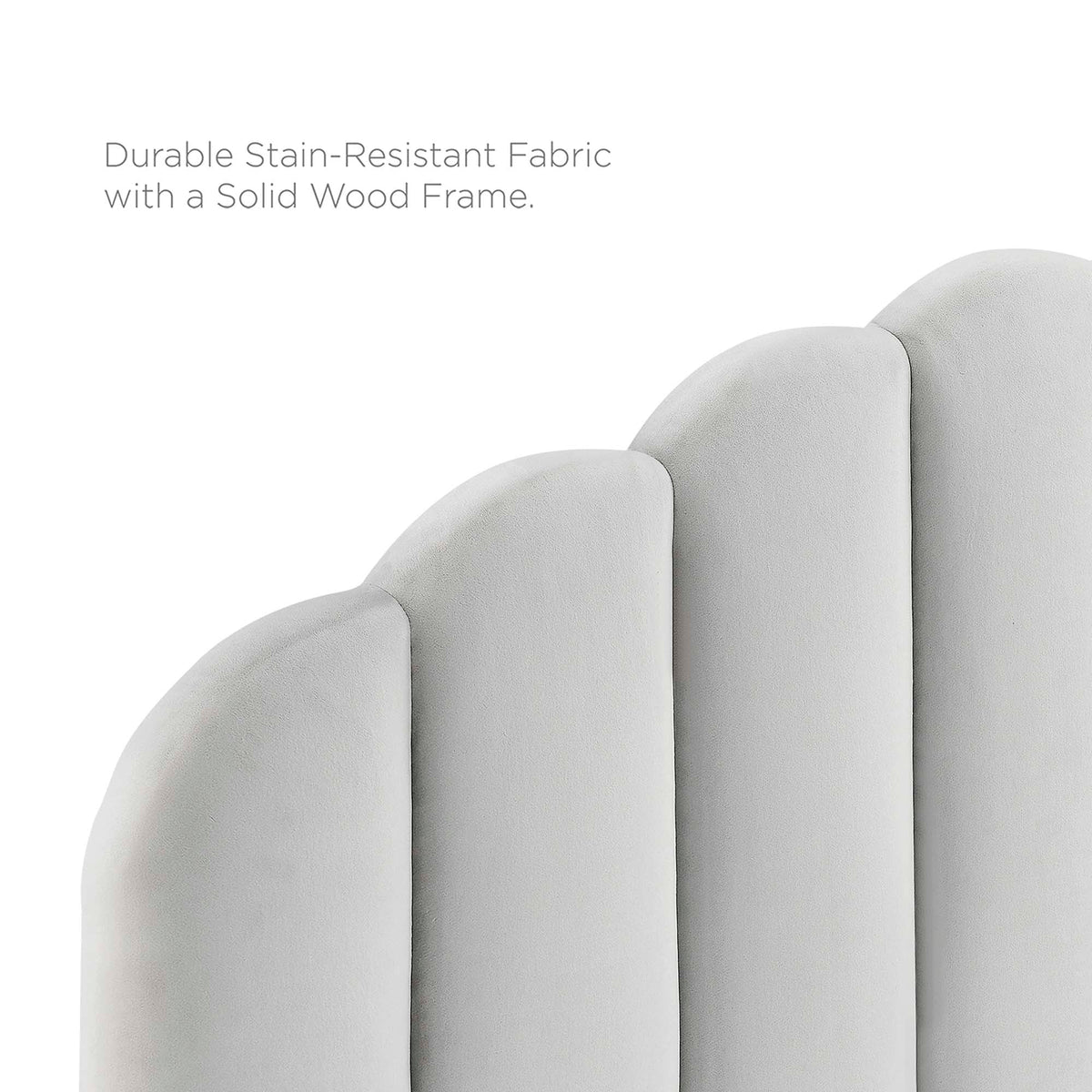 Daisy Performance Velvet Platform Bed With Black Wood Legs