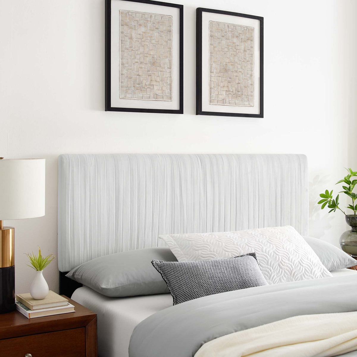 Eloise Channel Tufted Performance Velvet Headboard