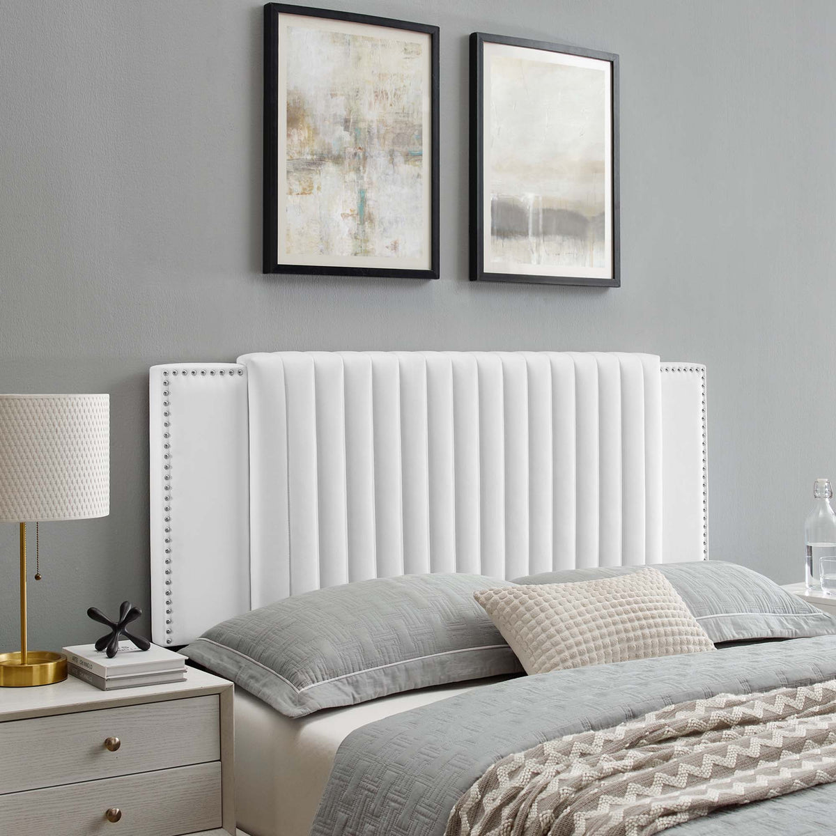 Felicity Channel Tufted Performance Velvet Headboard